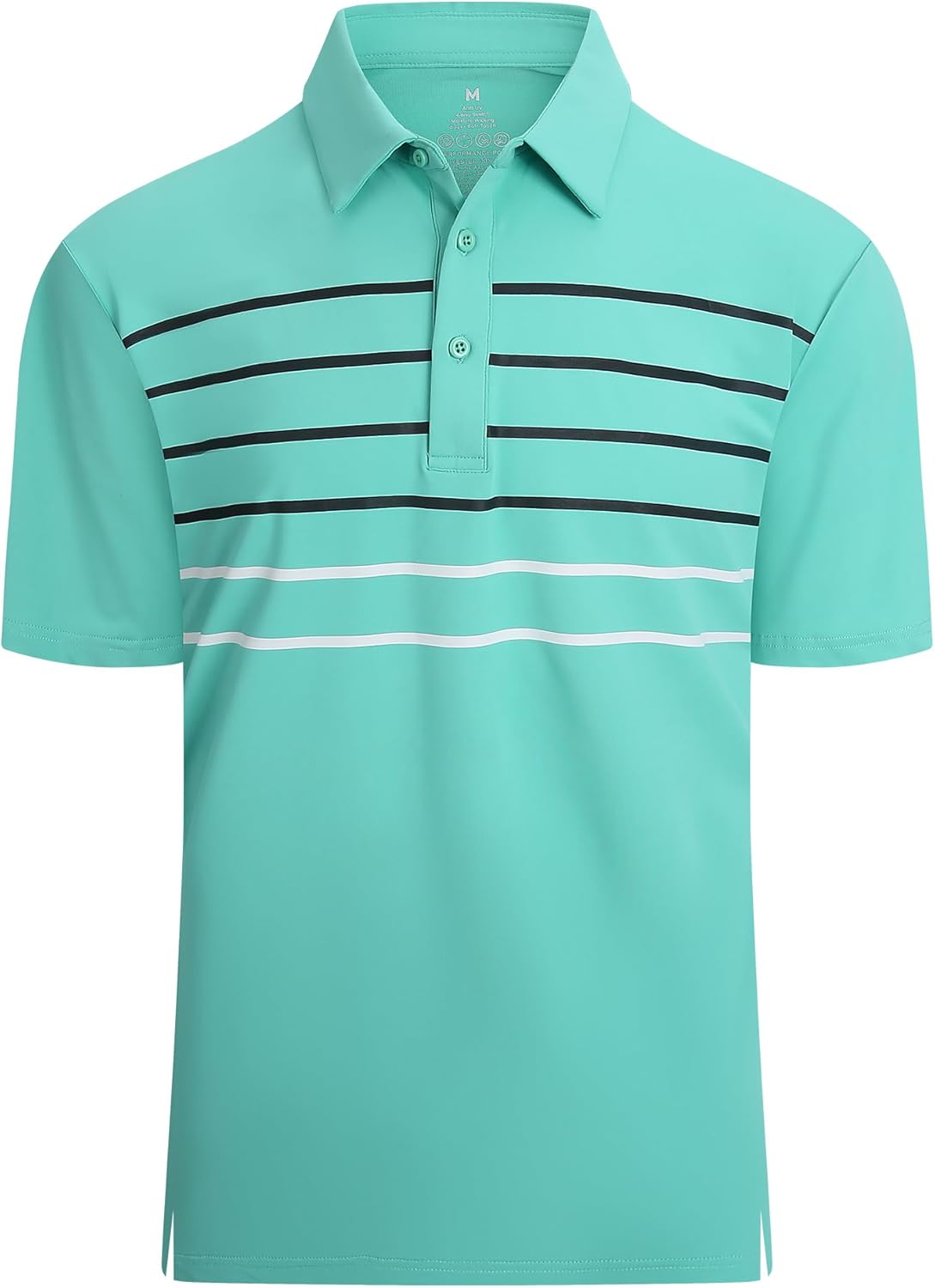 Alex Vando Mens Striped Golf Shirt Moisture Wicking Quick-dry Sports Polo Shirts