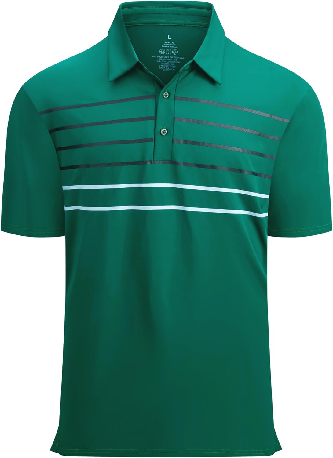 Alex Vando Mens Striped Golf Shirt Moisture Wicking Quick-dry Sports Polo Shirts