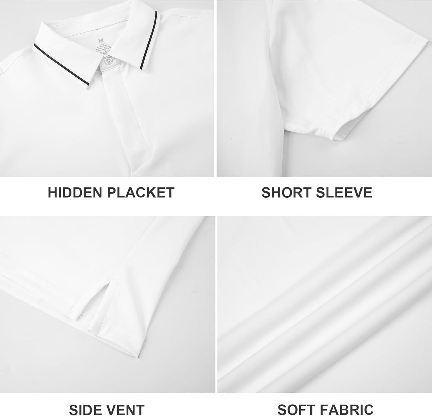 Alex Vando Mens Stain Resistant Polo Shirt Short Sleeve Soild Stretch Performance Work Polo Shirts for Men