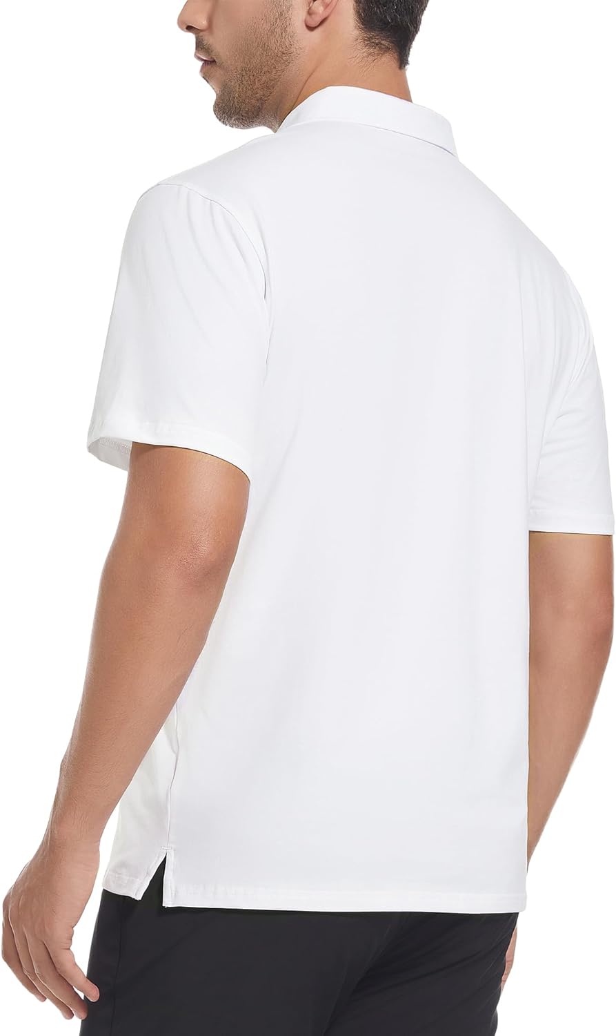 Alex Vando Mens Cotton Polo Shirts V-Neck Short Sleeve Casual Shirts for Men