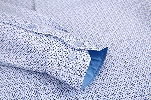 Alex Vando Mens Printed Dress Shirts Long Sleeve Regular Fit Button Down Shirt