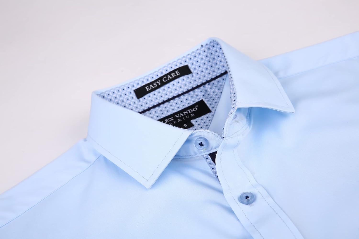 Alex Vando Mens Bamboo Dress Shirts Wrinkle Free Regular Fit Stretch Button Down Shirt