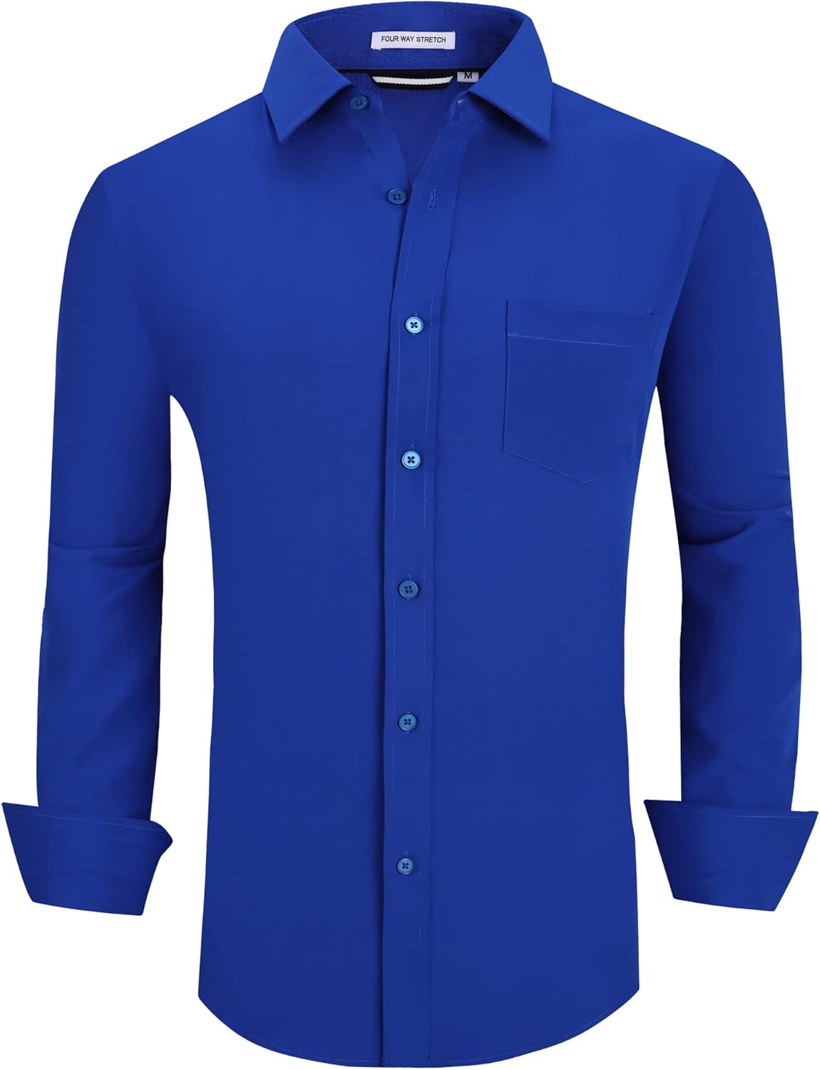 Alex Vando Mens Dress Shirt Wrinkle Free Regular Fit 4-Way Stretch Button Down Shirts