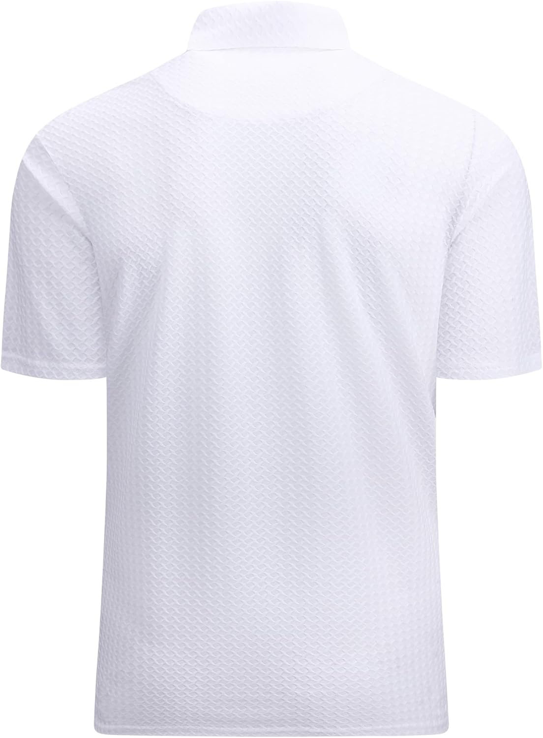 Alex Vando Mens Bubble Jacquard Polo Shirt Super Stretch Short Sleeve Polo Shirts for Men