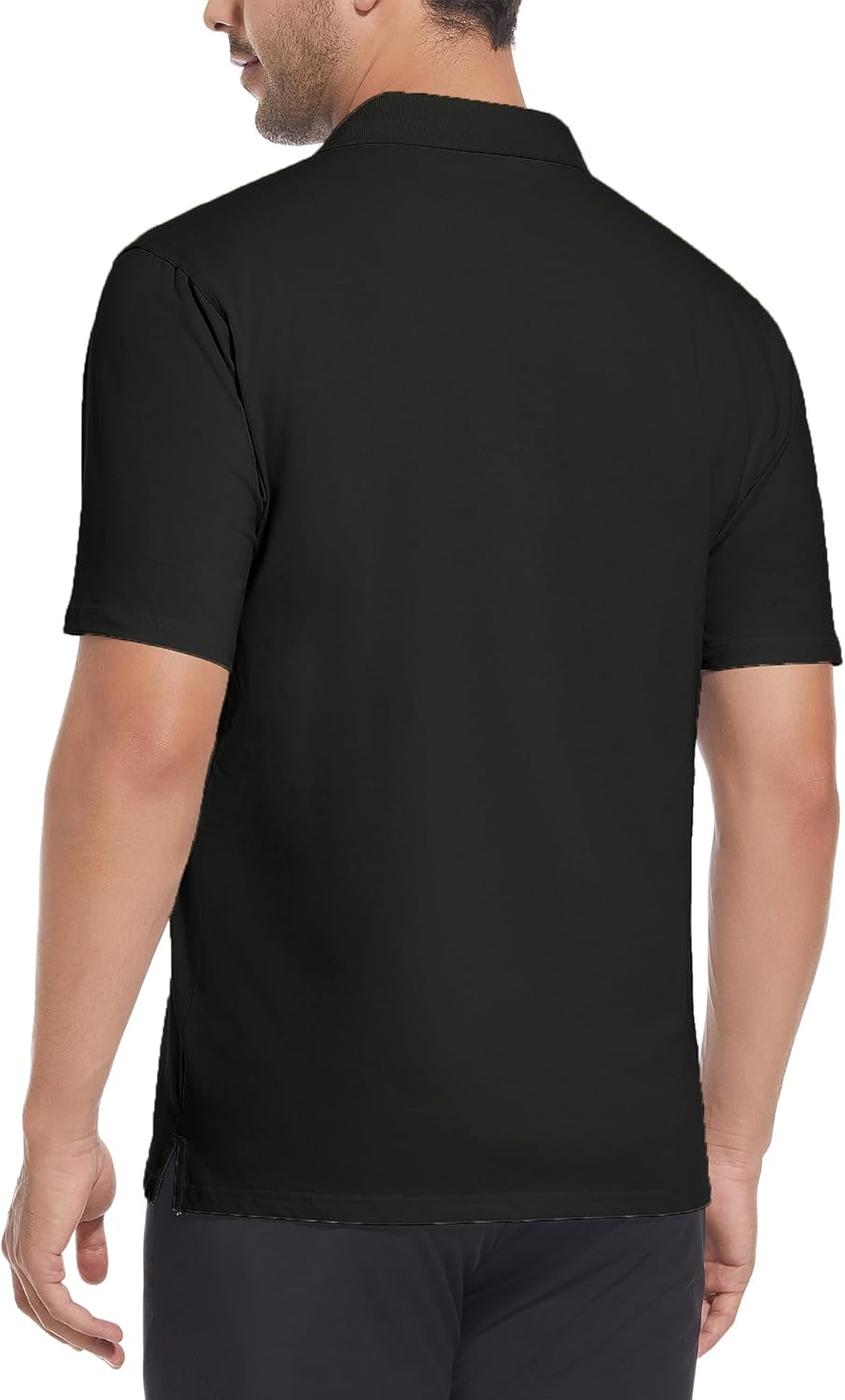 Alex Vando Mens Cotton Polo Shirts V-Neck Short Sleeve Casual Shirts for Men