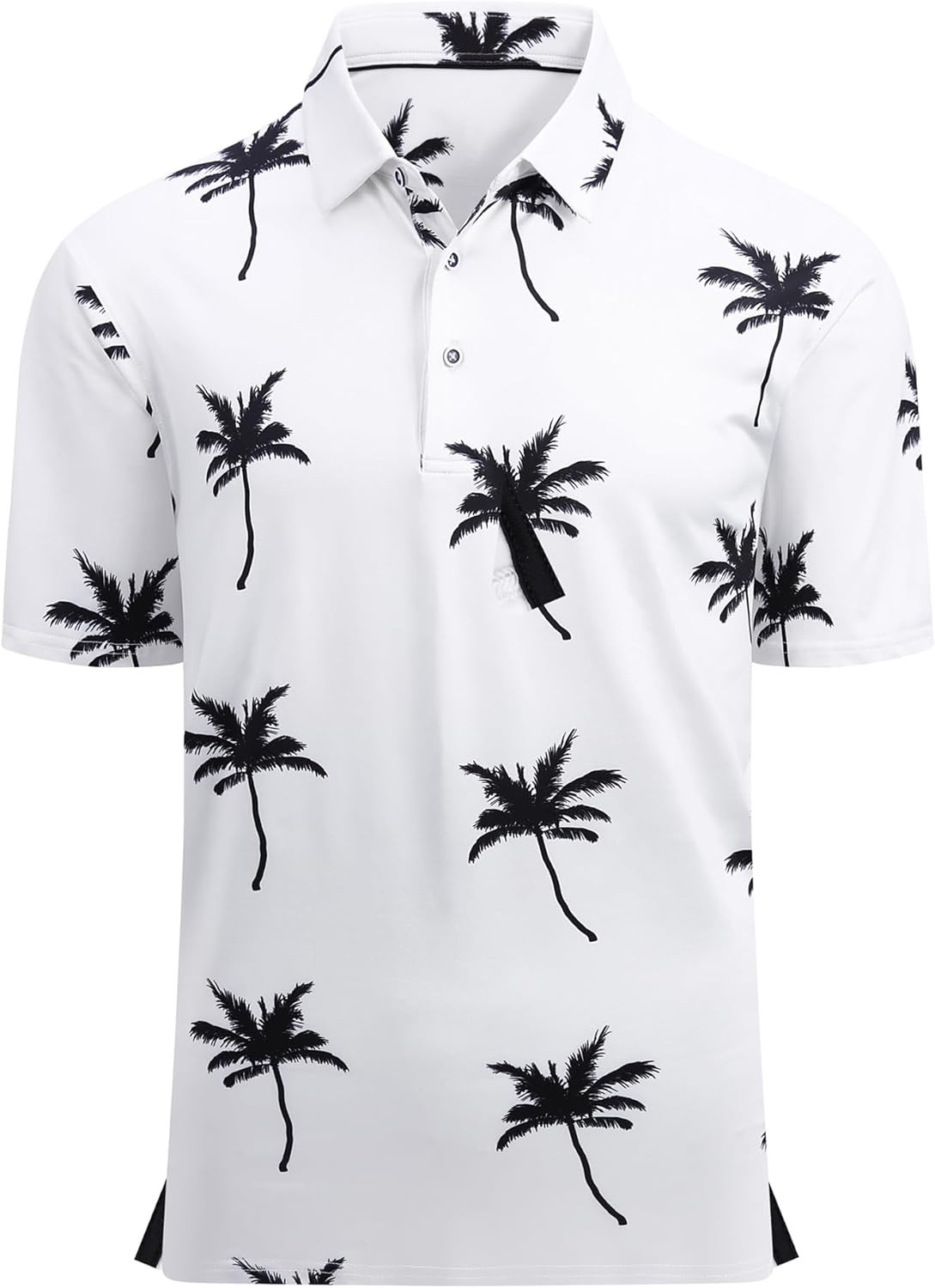 Alex Vando Mens Golf Shirt Moisture Wicking Quick-Dry Print Performance Polo Shirts for Men