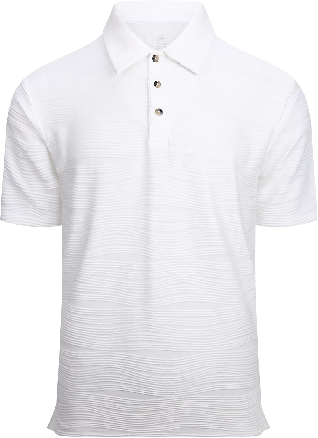Alex Vando Mens Jacquard Kint Polo Shirts Short Sleeve Vintage Regular Fit Texture Knitted Polo Shirts with Collar