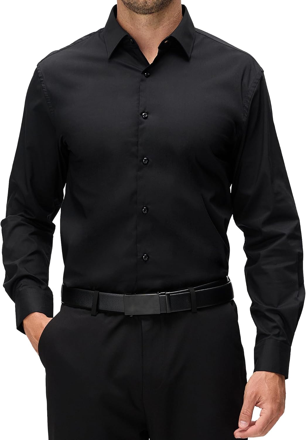 Alex Vando Mens Dress Shirt Wrinkle Free Regular Fit 4-Way Stretch Button Down Shirts