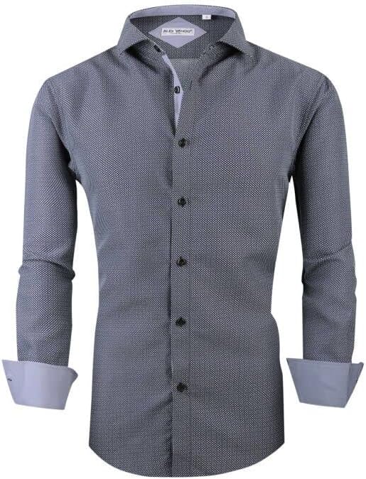 Alex Vando Mens Printed Dress Shirts Long Sleeve Regular Fit Button Down Shirt