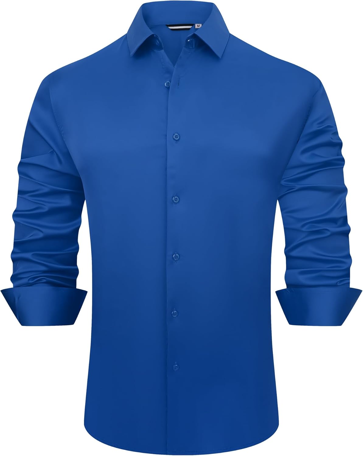 Alex Vando Mens Luxury Satin Dress Shirt Long Sleeve Silk Shiny Sateen Party Shirt