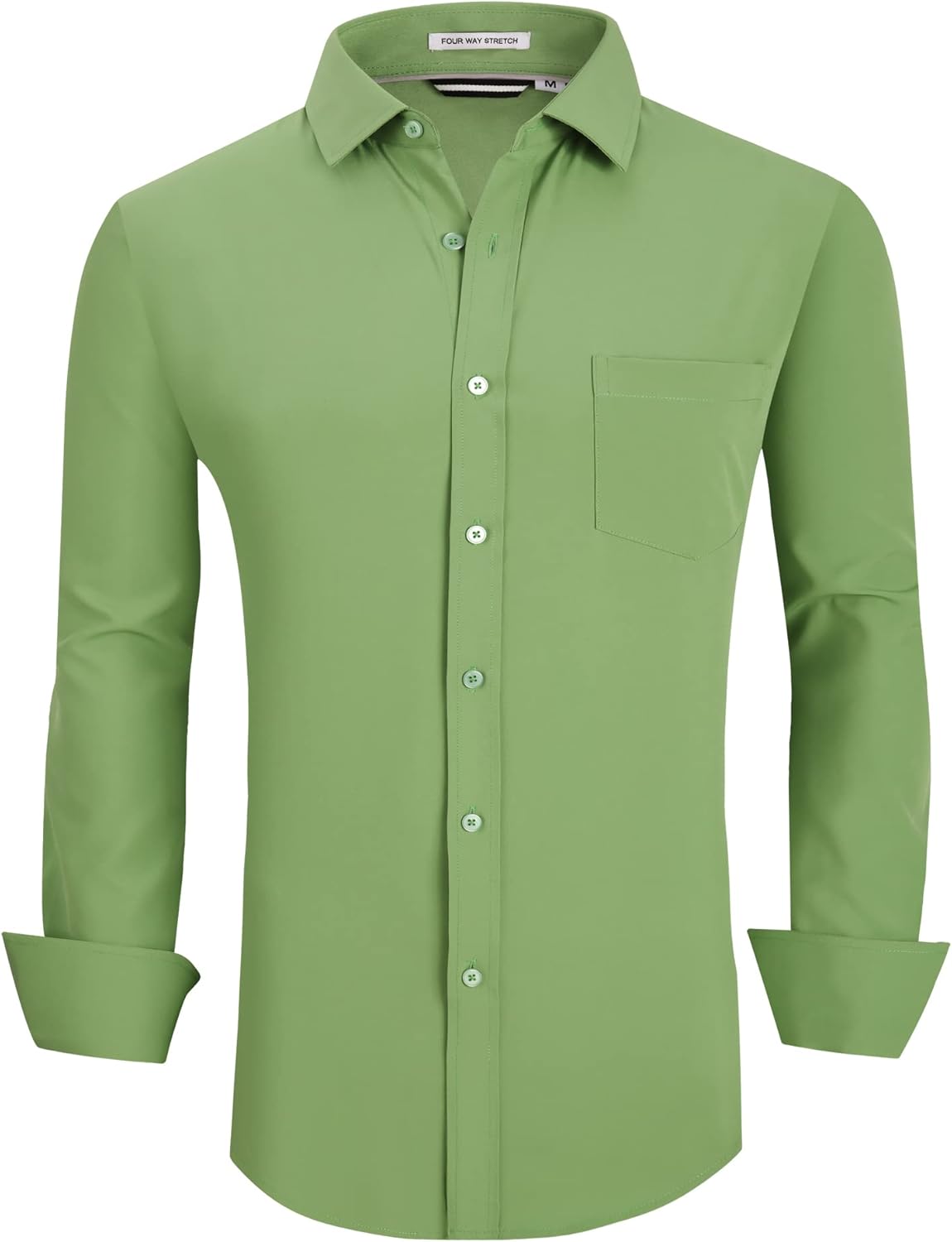 Alex Vando Mens Dress Shirt Wrinkle Free Regular Fit 4-Way Stretch Button Down Shirts