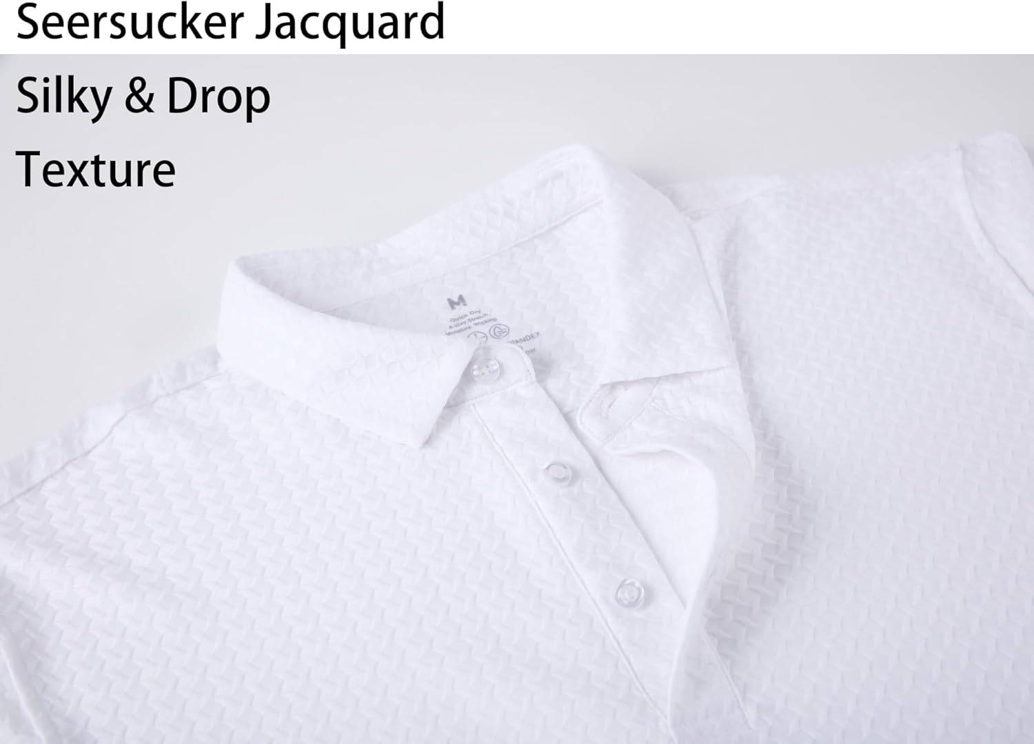 Alex Vando Mens Bubble Jacquard Polo Shirt Super Stretch Short Sleeve Polo Shirts for Men