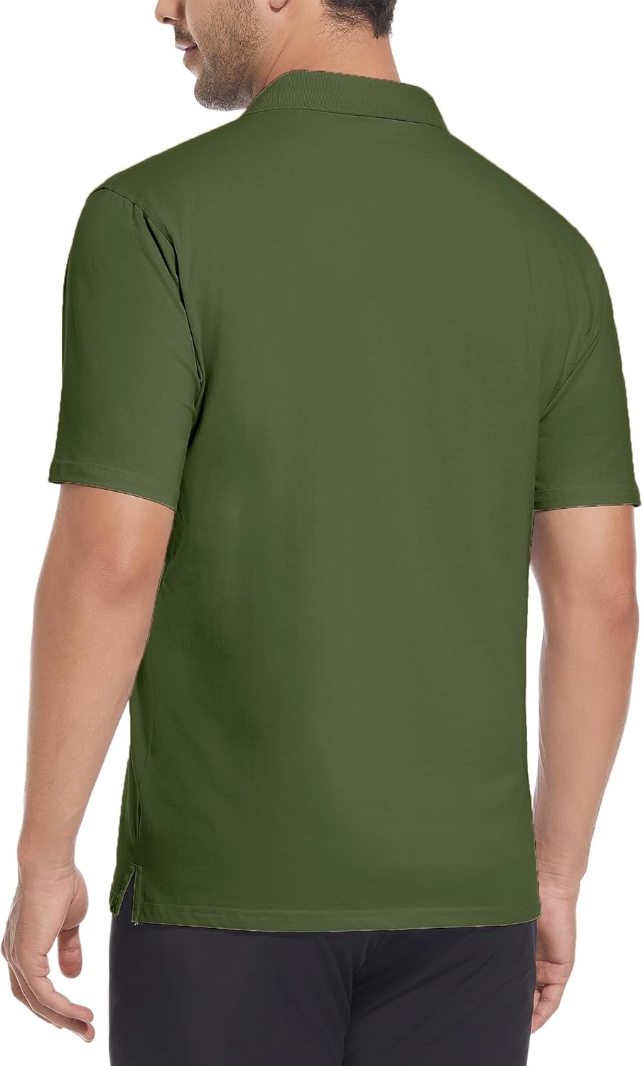 Alex Vando Mens Cotton Polo Shirts V-Neck Short Sleeve Casual Shirts for Men