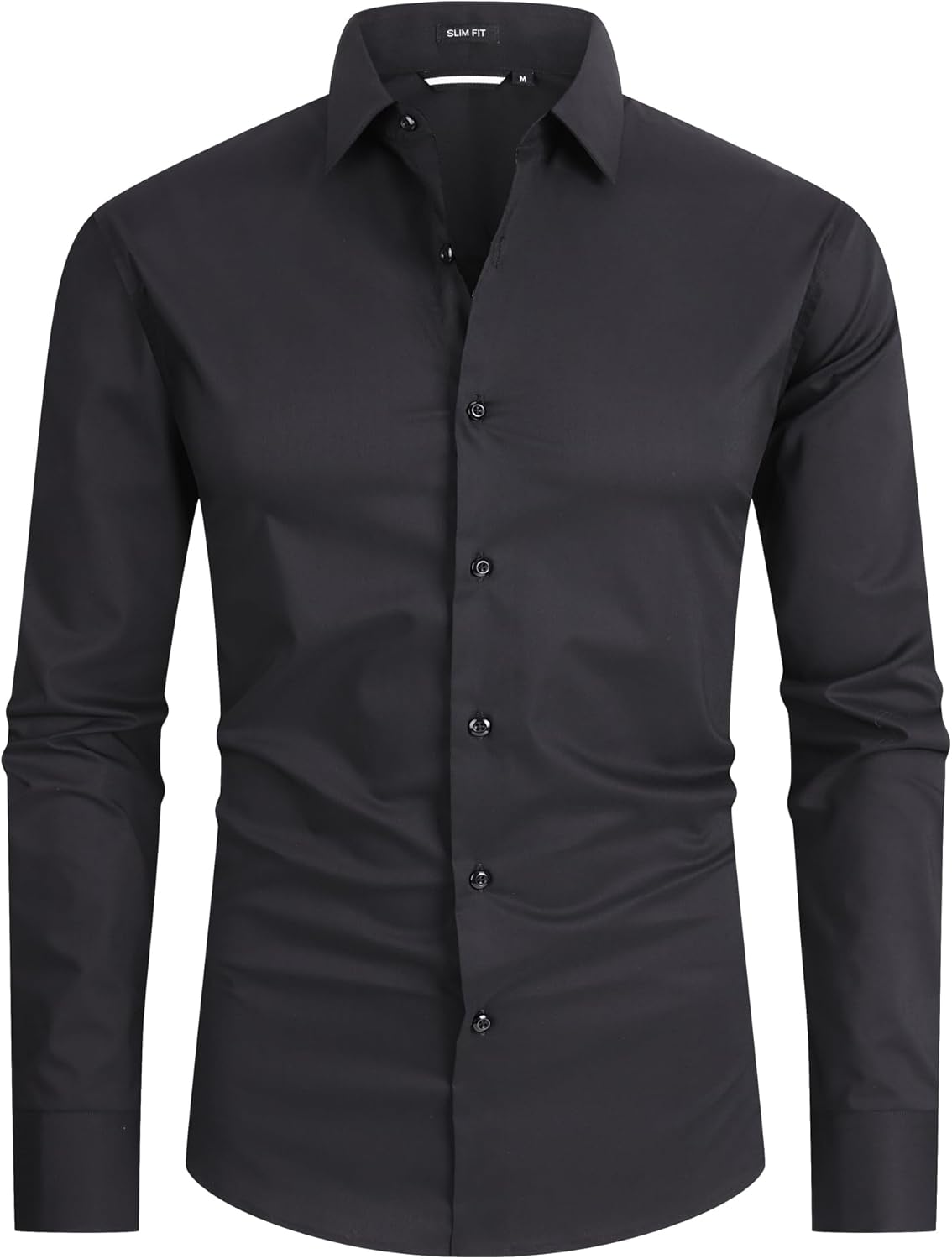 Alex Vando Mens Dress Shirt Easy Care Slim Fit Long Sleeve Cotton Stretch Button Down Shirt