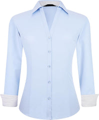 Alex Vando Womens Button Down Shirt Wrinkle Free Casual Long Sleeve Work Blouse Tops