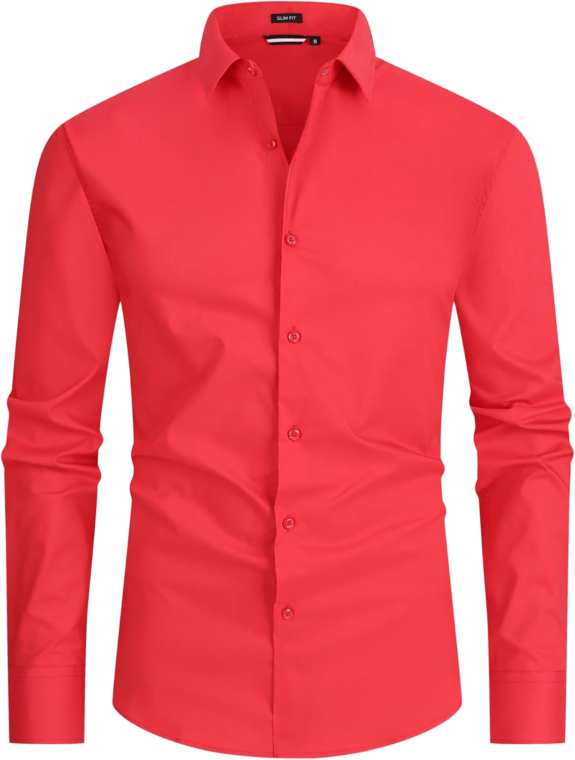 Alex Vando Mens Dress Shirt Easy Care Slim Fit Long Sleeve Cotton Stretch Button Down Shirt