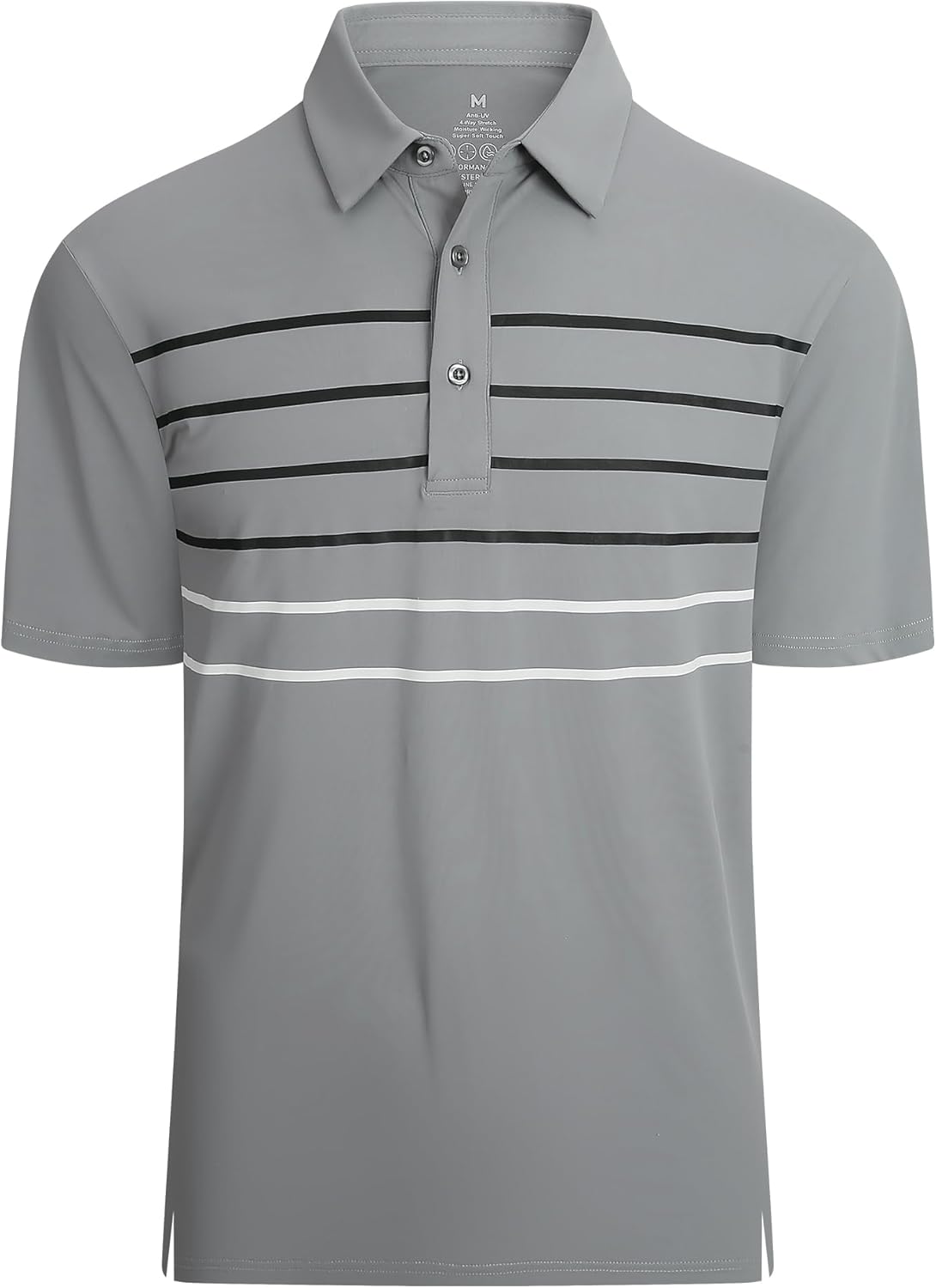 Alex Vando Mens Striped Golf Shirt Moisture Wicking Quick-dry Sports Polo Shirts