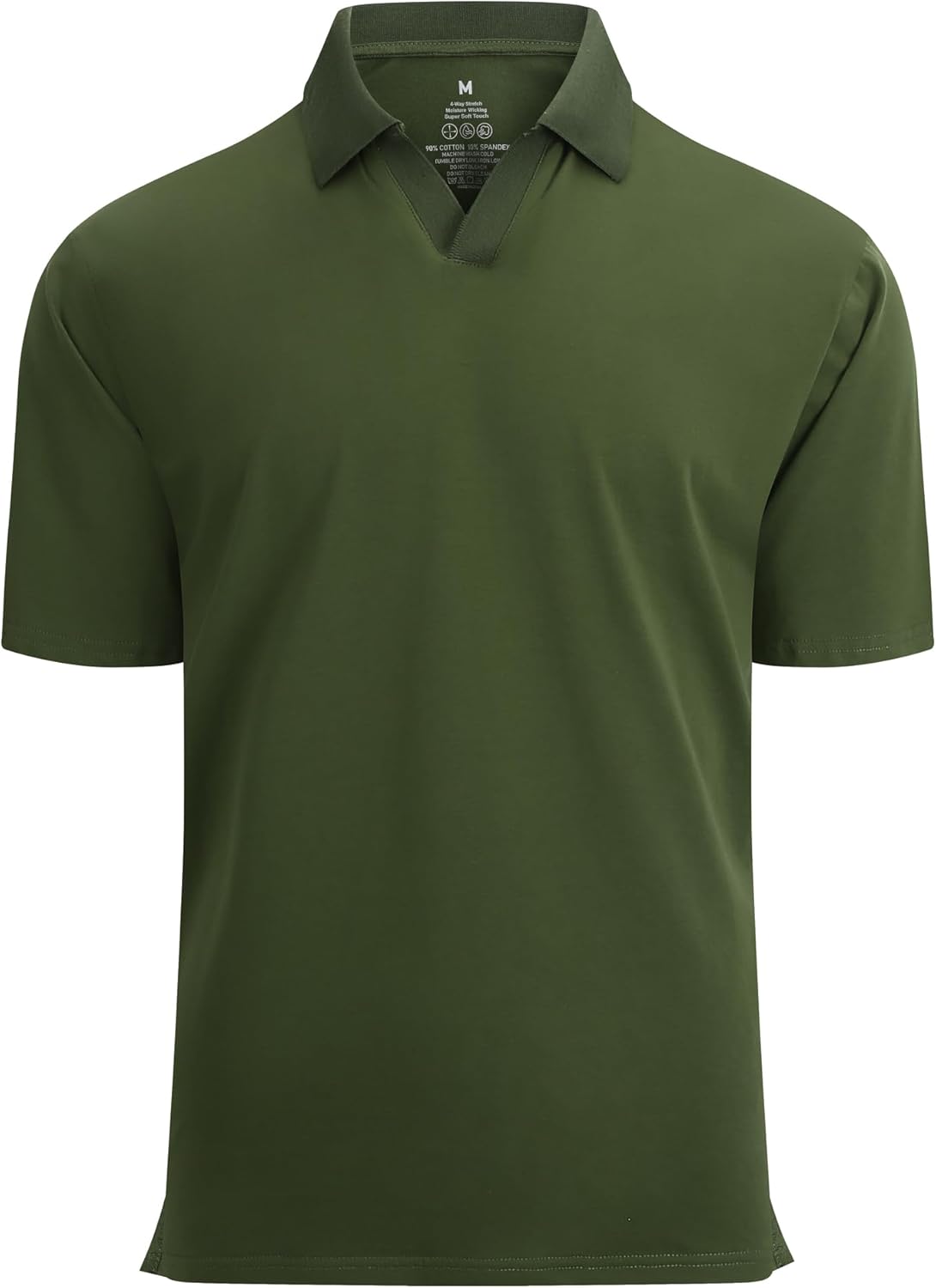 Alex Vando Mens Cotton Polo Shirts V-Neck Short Sleeve Casual Shirts for Men