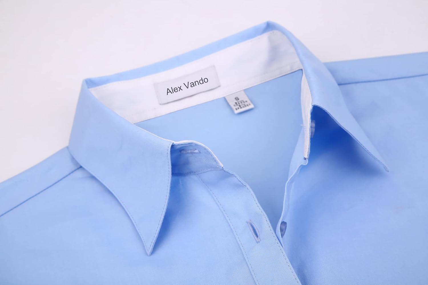 Alex Vando Womens Dress Shirts Wrinkle Free Regular Fit Long Sleeve Stretch Work Shirt
