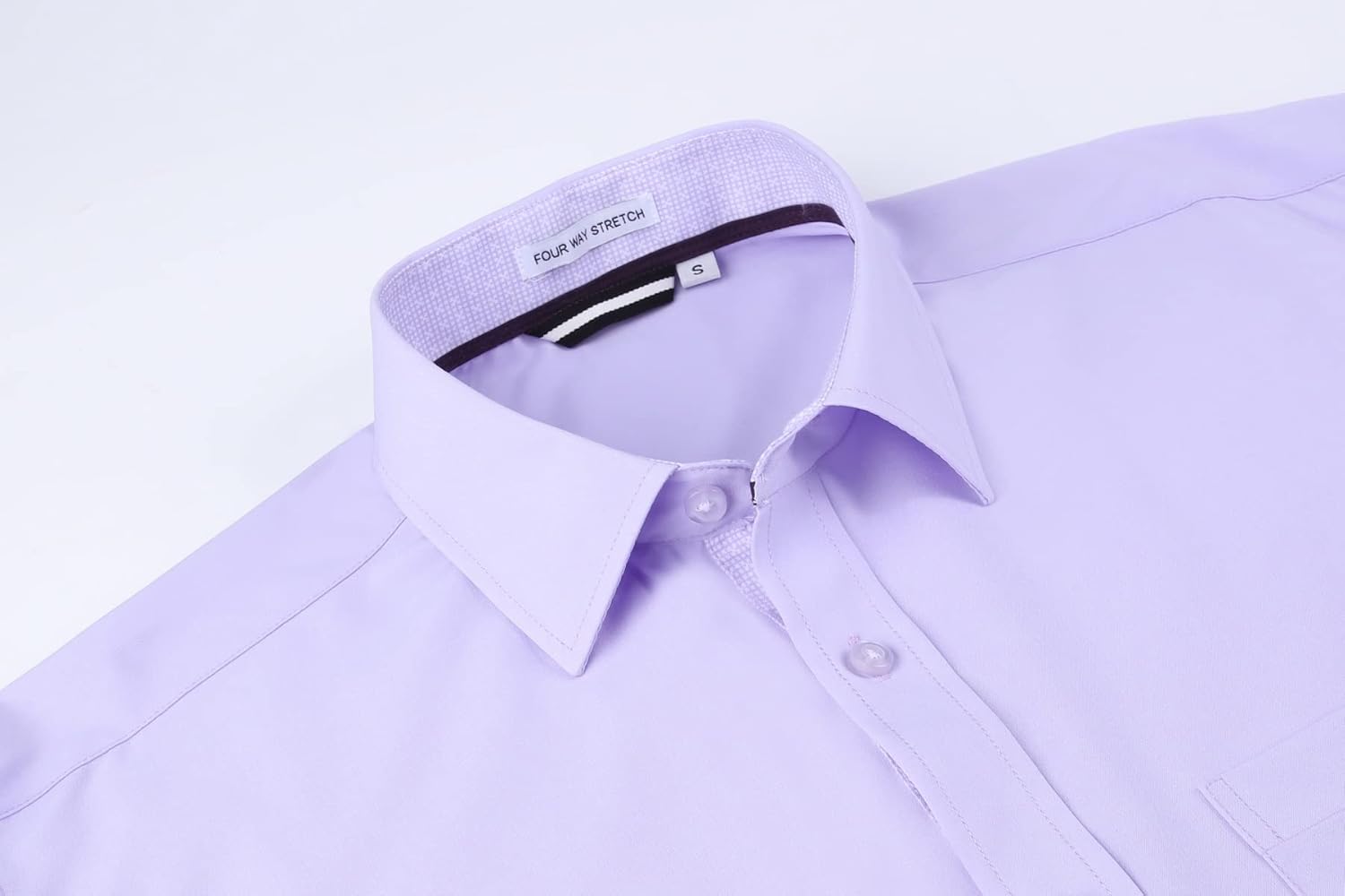 Alex Vando Mens Dress Shirt Wrinkle Free Regular Fit 4-Way Stretch Button Down Shirts