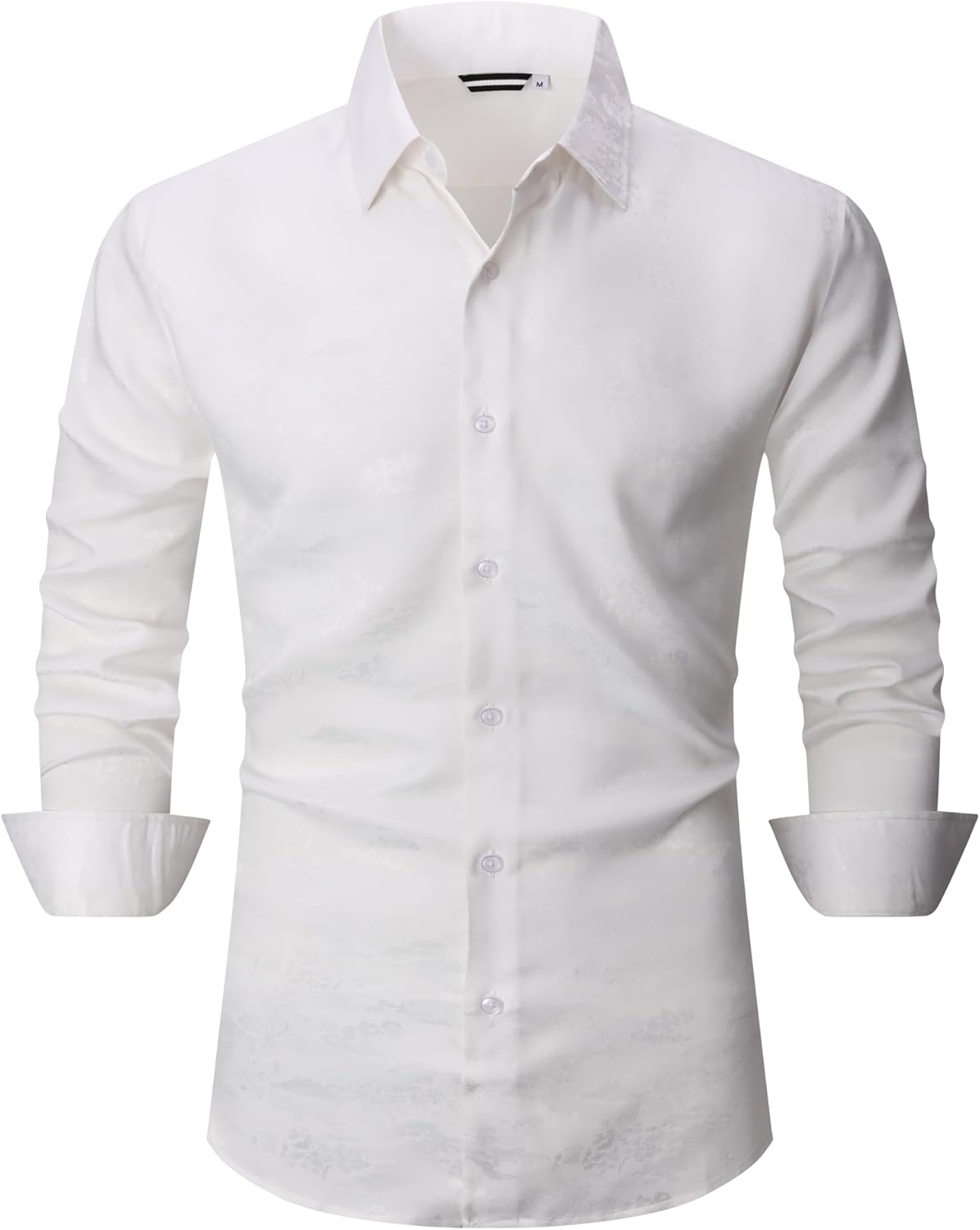 Alex Vando Mens Luxury Satin Dress Shirt Long Sleeve Silk Shiny Sateen Party Shirt