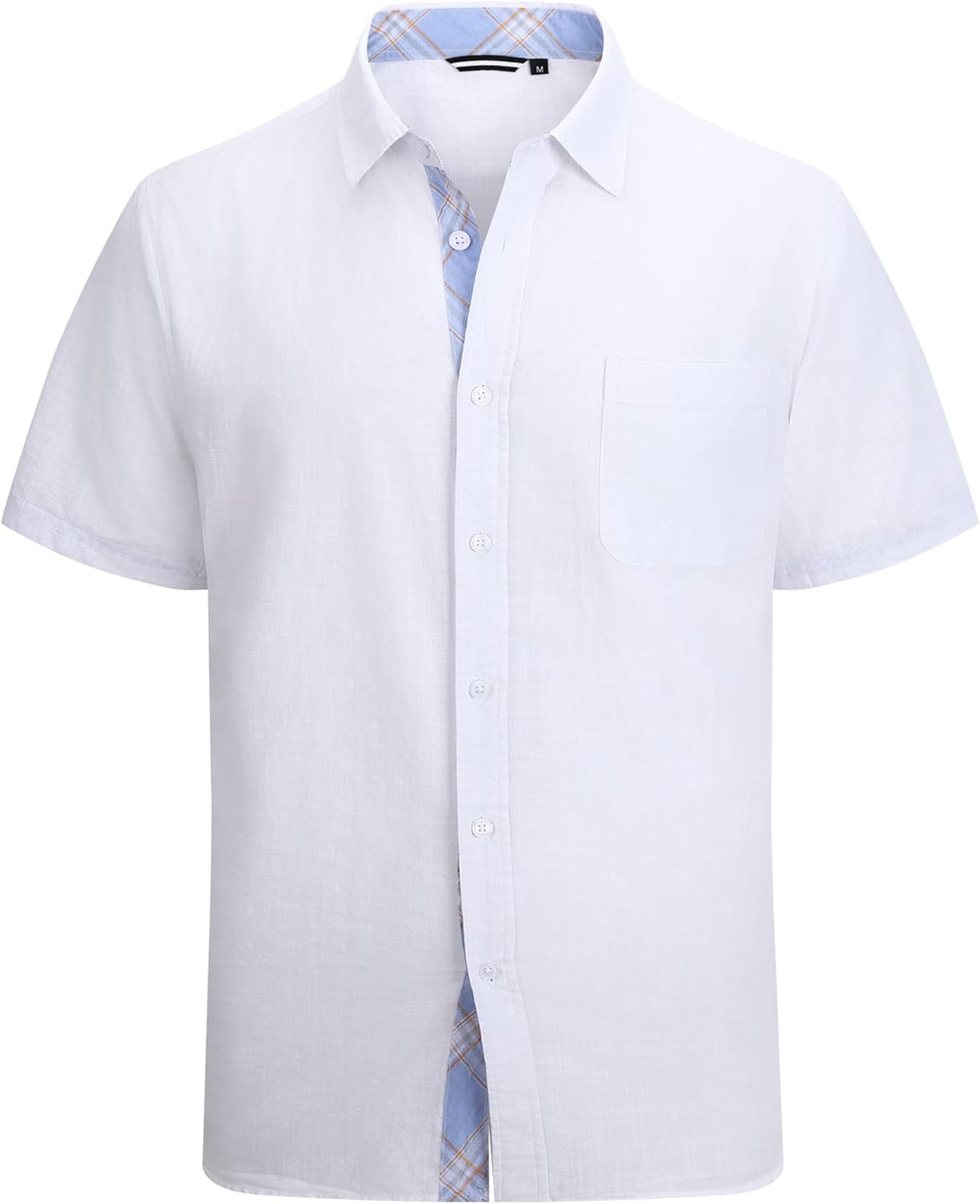 Alex Vando Mens Dress Shirts 4-Way Stretch Wrinkle Free Regular Fit Short Sleeve Men Button Down Shirt