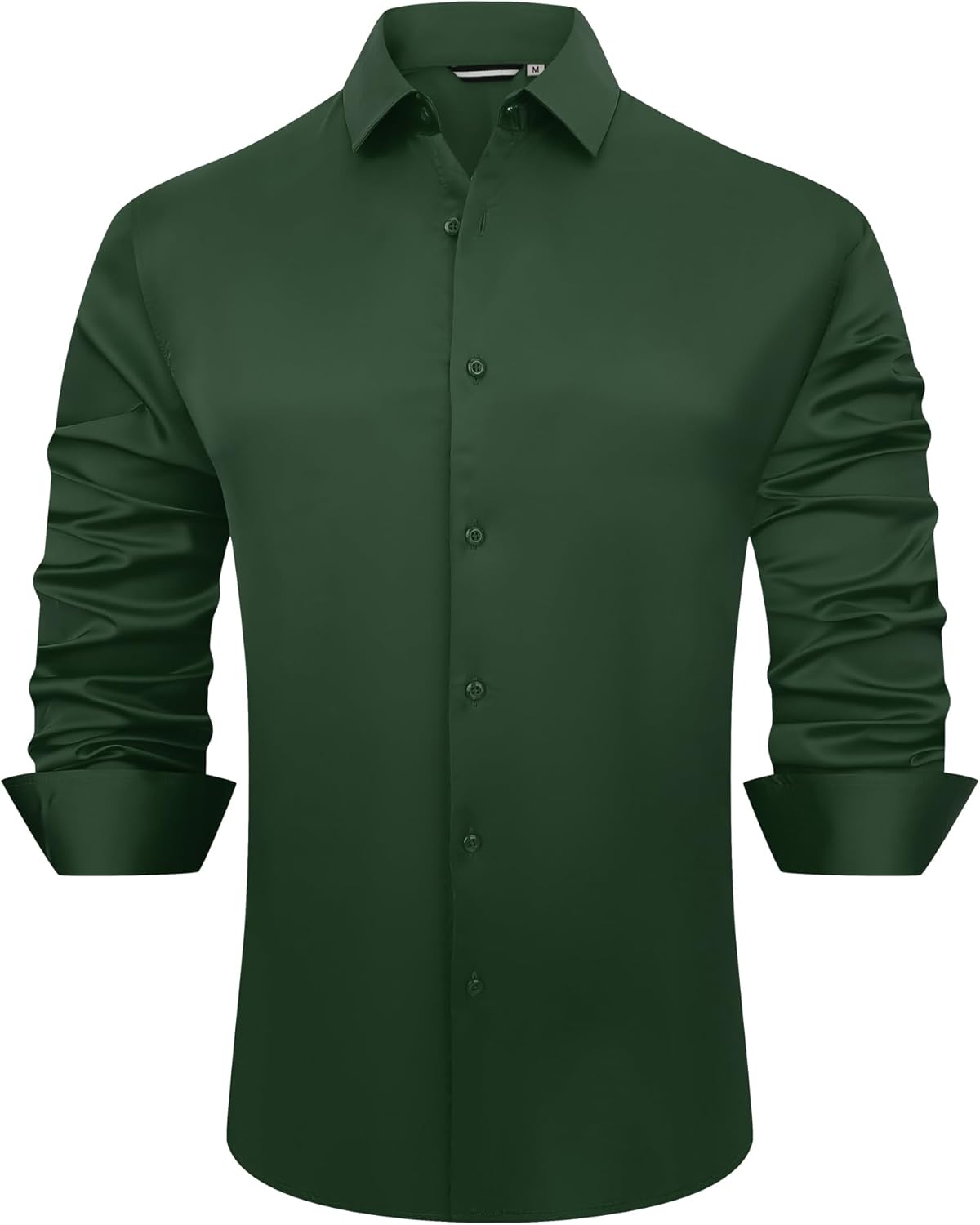 Alex Vando Mens Luxury Satin Dress Shirt Long Sleeve Silk Shiny Sateen Party Shirt