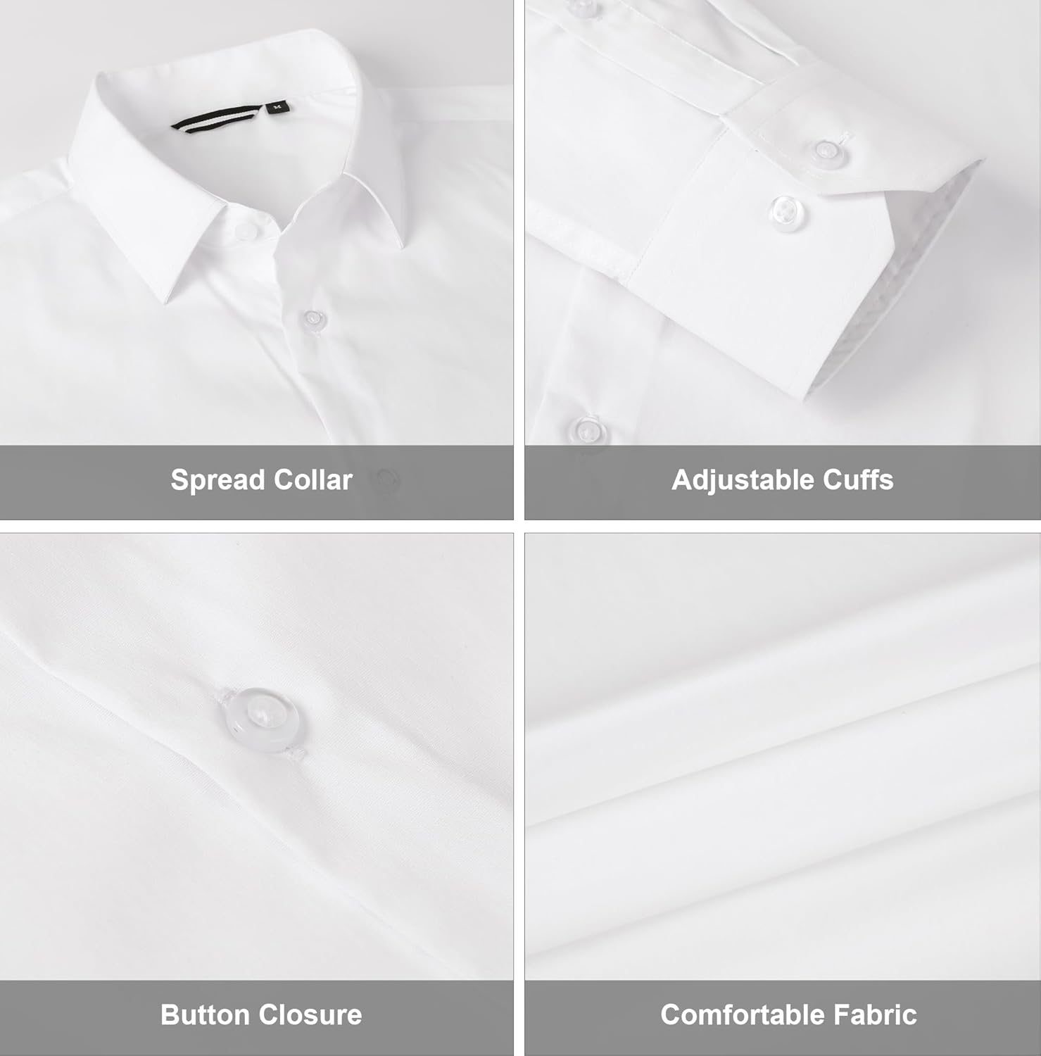 Alex Vando Mens Dress Shirt Wrinkle Free Regular Fit 4-Way Stretch Button Down Shirts