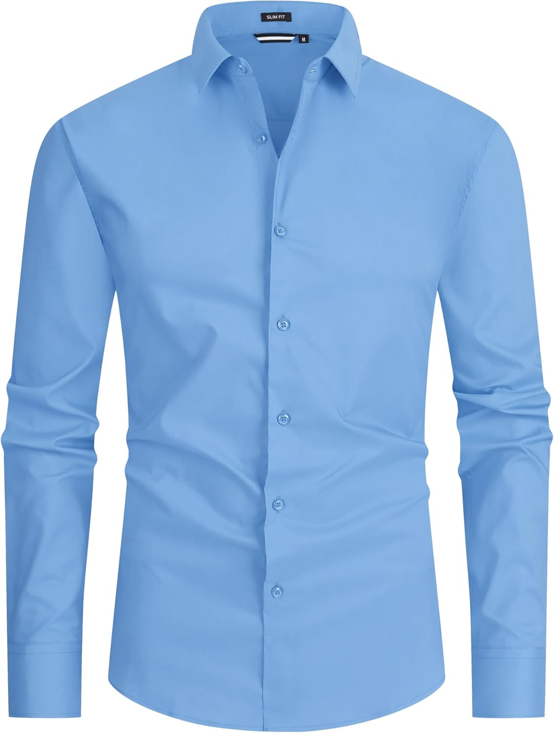 Alex Vando Mens Dress Shirt Easy Care Slim Fit Long Sleeve Cotton Stretch Button Down Shirt