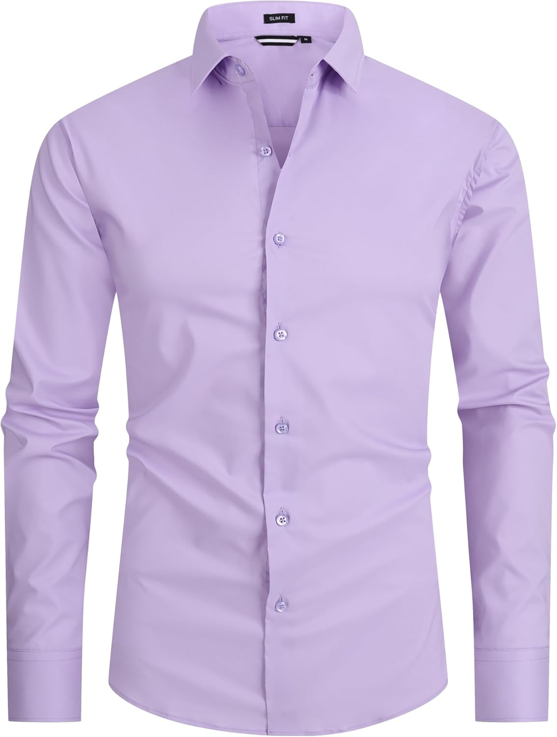 Alex Vando Mens Dress Shirt Easy Care Slim Fit Long Sleeve Cotton Stretch Button Down Shirt