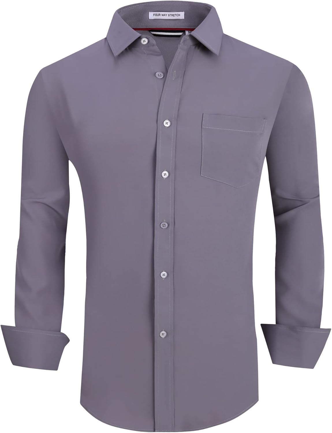 Alex Vando Mens Dress Shirt Wrinkle Free Regular Fit 4-Way Stretch Button Down Shirts