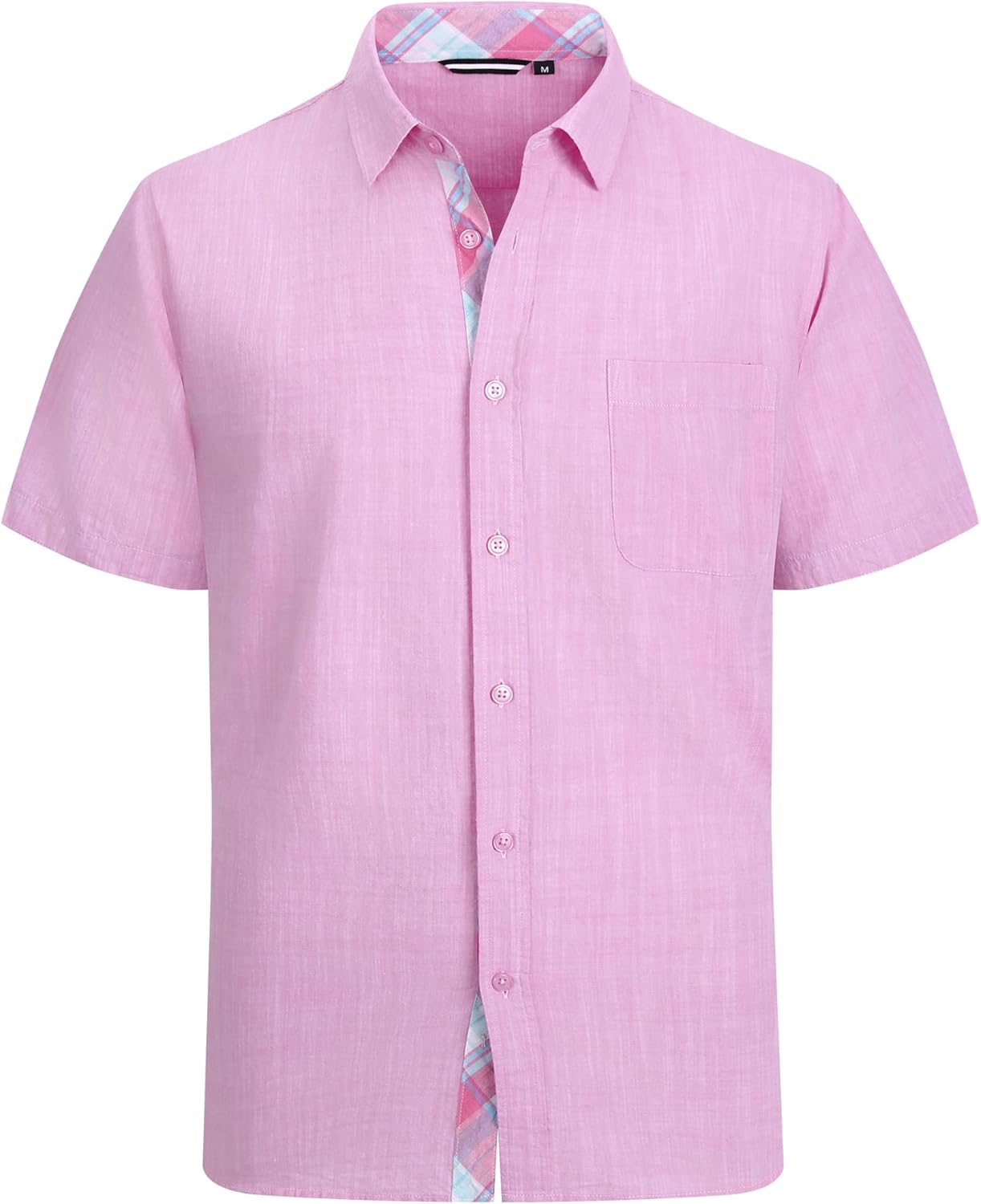 Alex Vando Mens Dress Shirts 4-Way Stretch Wrinkle Free Regular Fit Short Sleeve Men Button Down Shirt