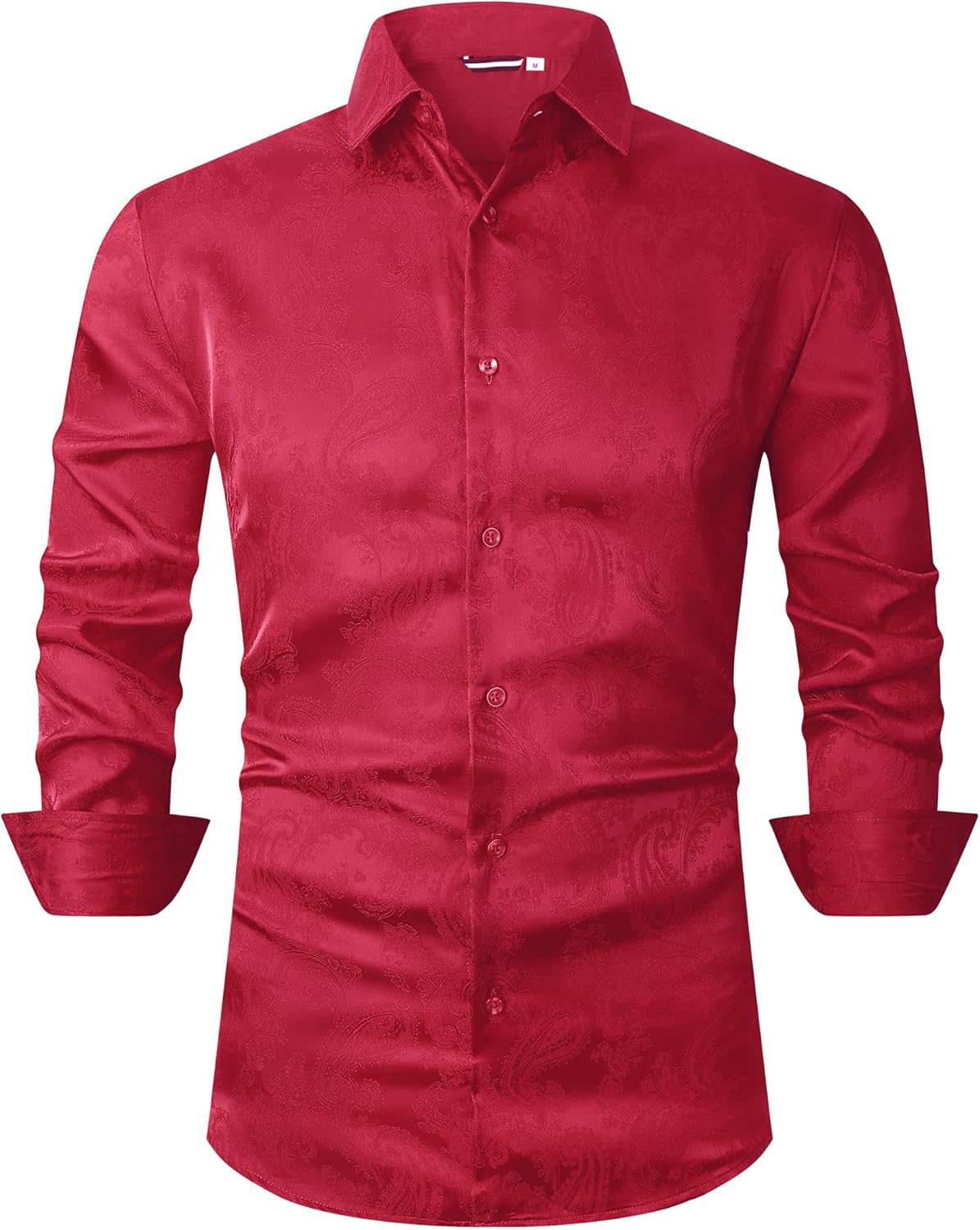 Alex Vando Mens Luxury Satin Dress Shirt Long Sleeve Silk Shiny Sateen Party Shirt