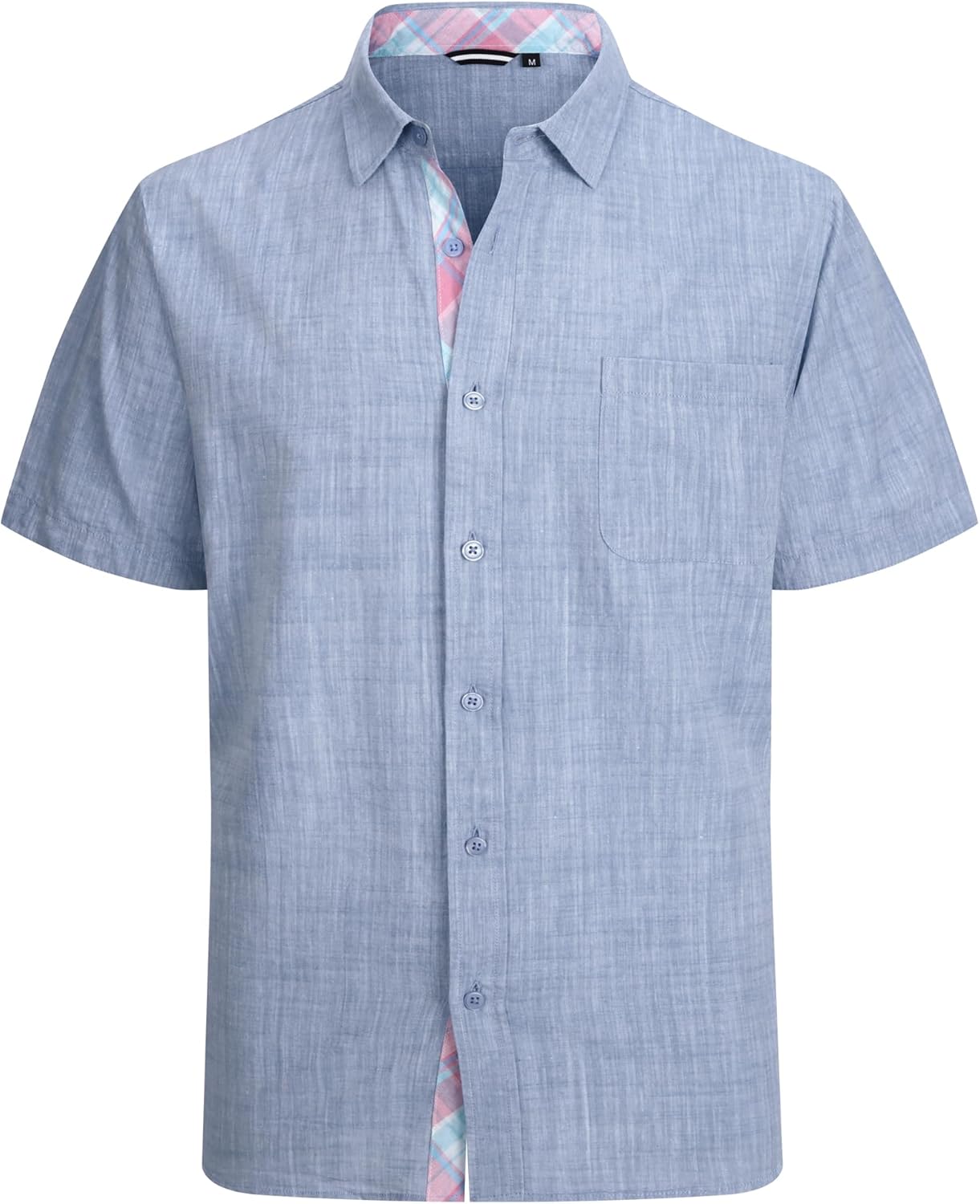 Alex Vando Mens Dress Shirts 4-Way Stretch Wrinkle Free Regular Fit Short Sleeve Men Button Down Shirt
