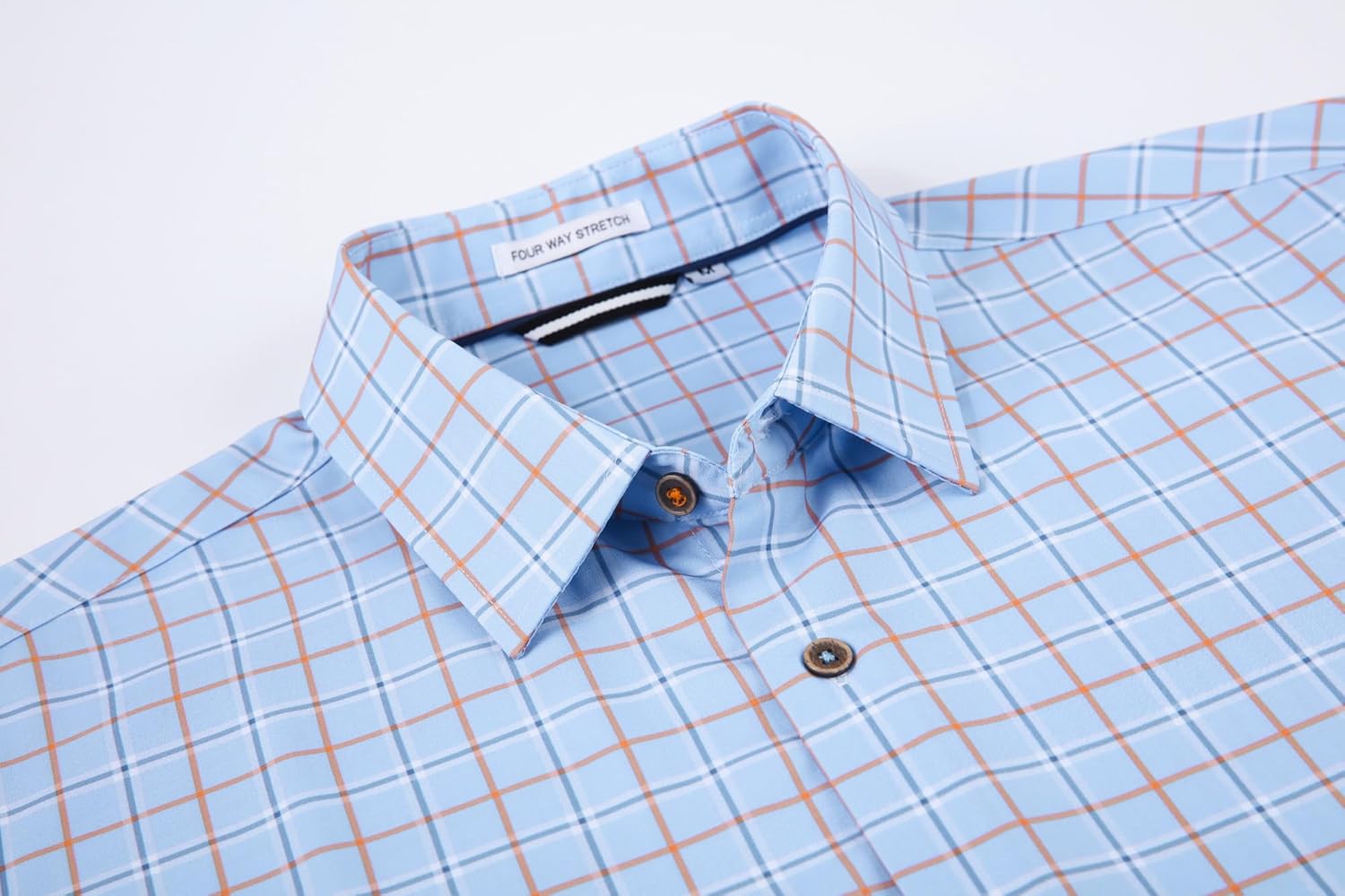 Alex Vando Mens Button Down Shirts Wrinkle Free 4-Way Stretch Print Business Casual Shirt