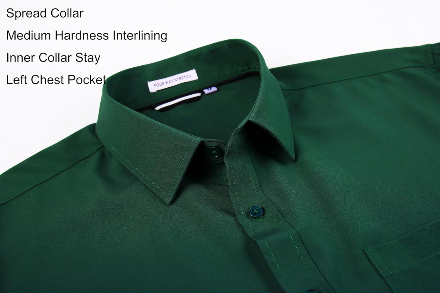 Alex Vando Mens Dress Shirts Regular Fit Long Sleeve Stretch Business Dress Shirts for Men