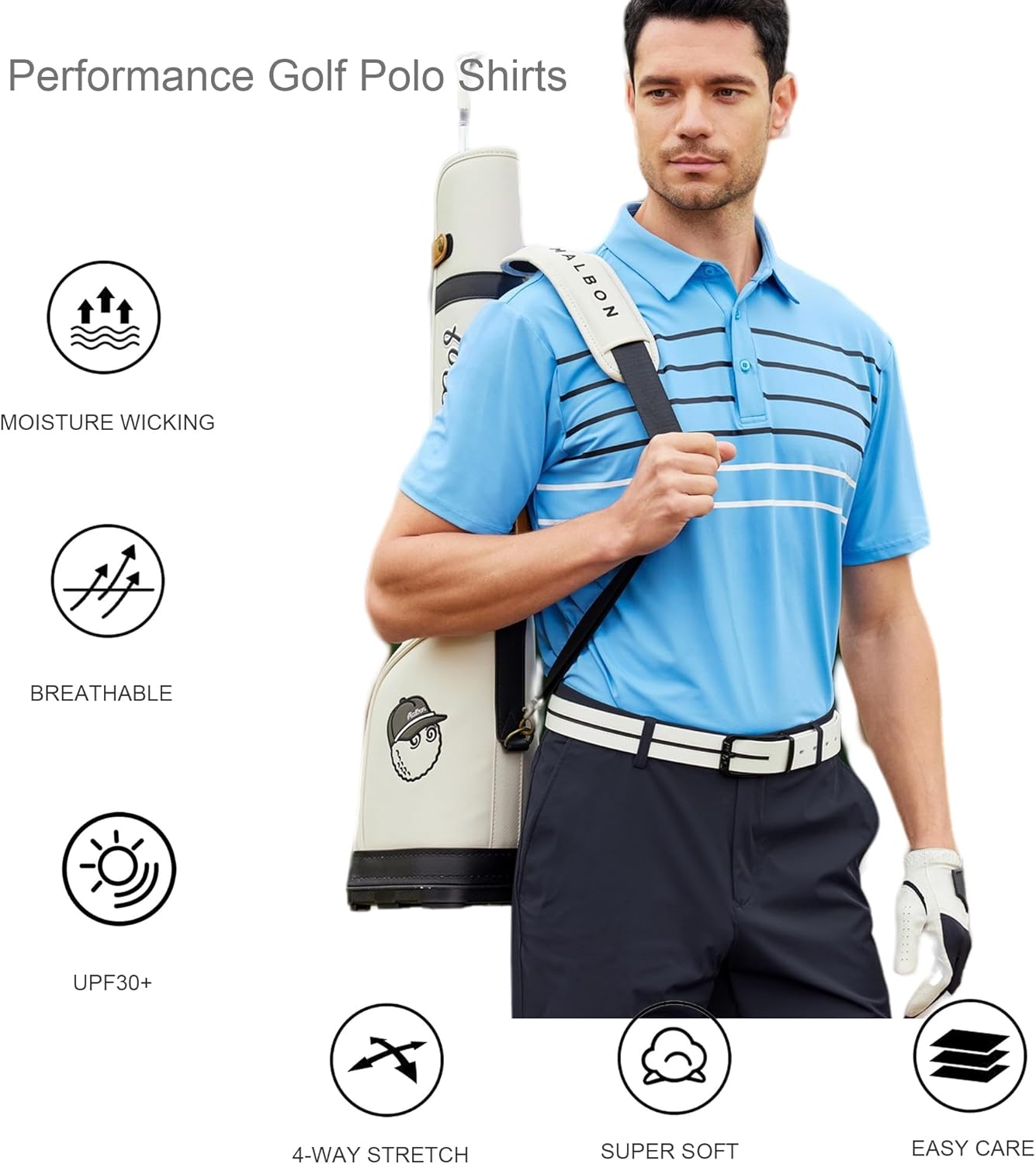 Alex Vando Men's Sport Stripe Polo Shirt