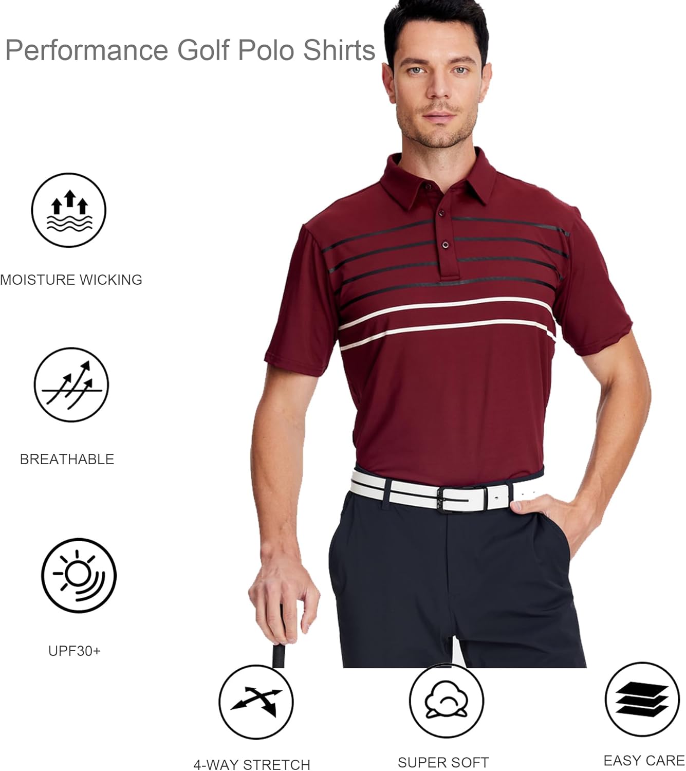 Alex Vando Men's Sport Stripe Polo Shirt