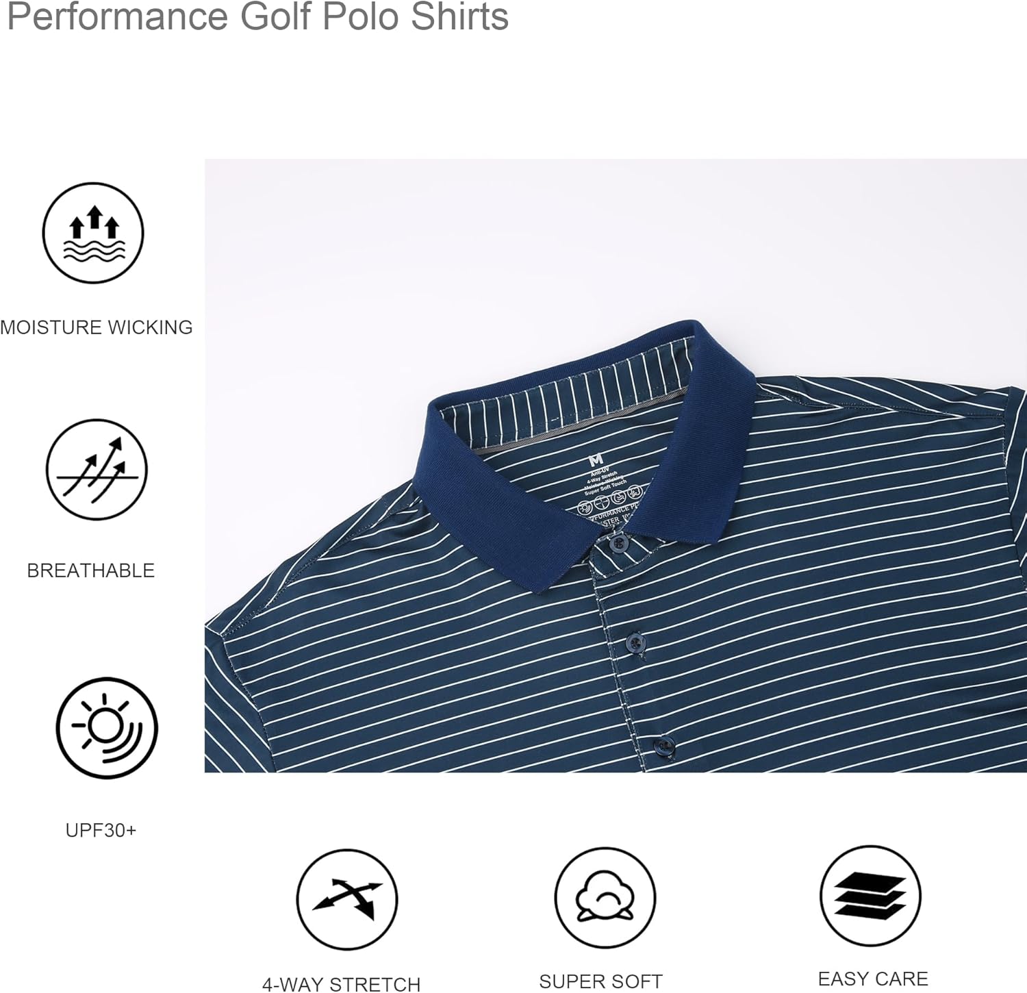 Alex Vando Men's Golf Shirt Quick Dry Polo Shirt