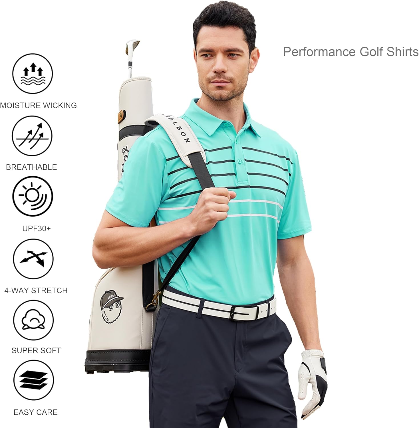 Alex Vando Men's Sport Stripe Polo Shirt