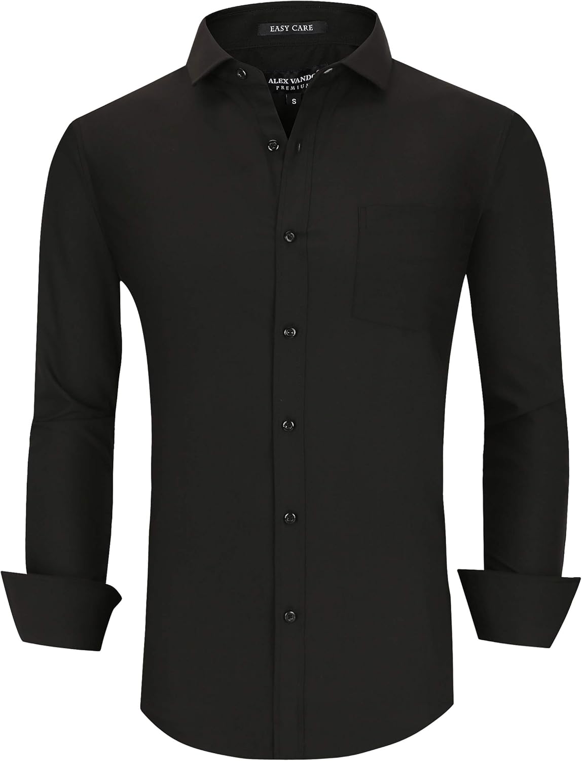 Alex Vando Mens Bamboo Dress Shirts Wrinkle Free Regular Fit Stretch Button Down Shirt