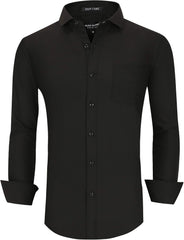 Alex Vando Mens Bamboo Dress Shirts Wrinkle Free Regular Fit Stretch Button Down Shirt
