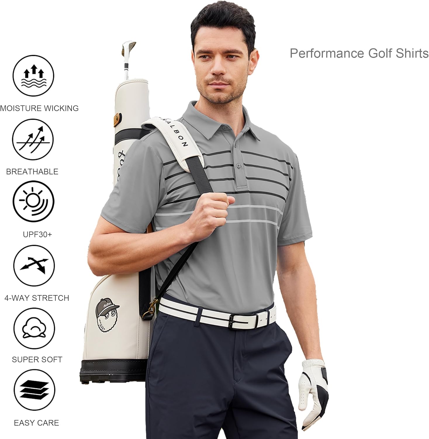 Alex Vando Men's Sport Stripe Polo Shirt