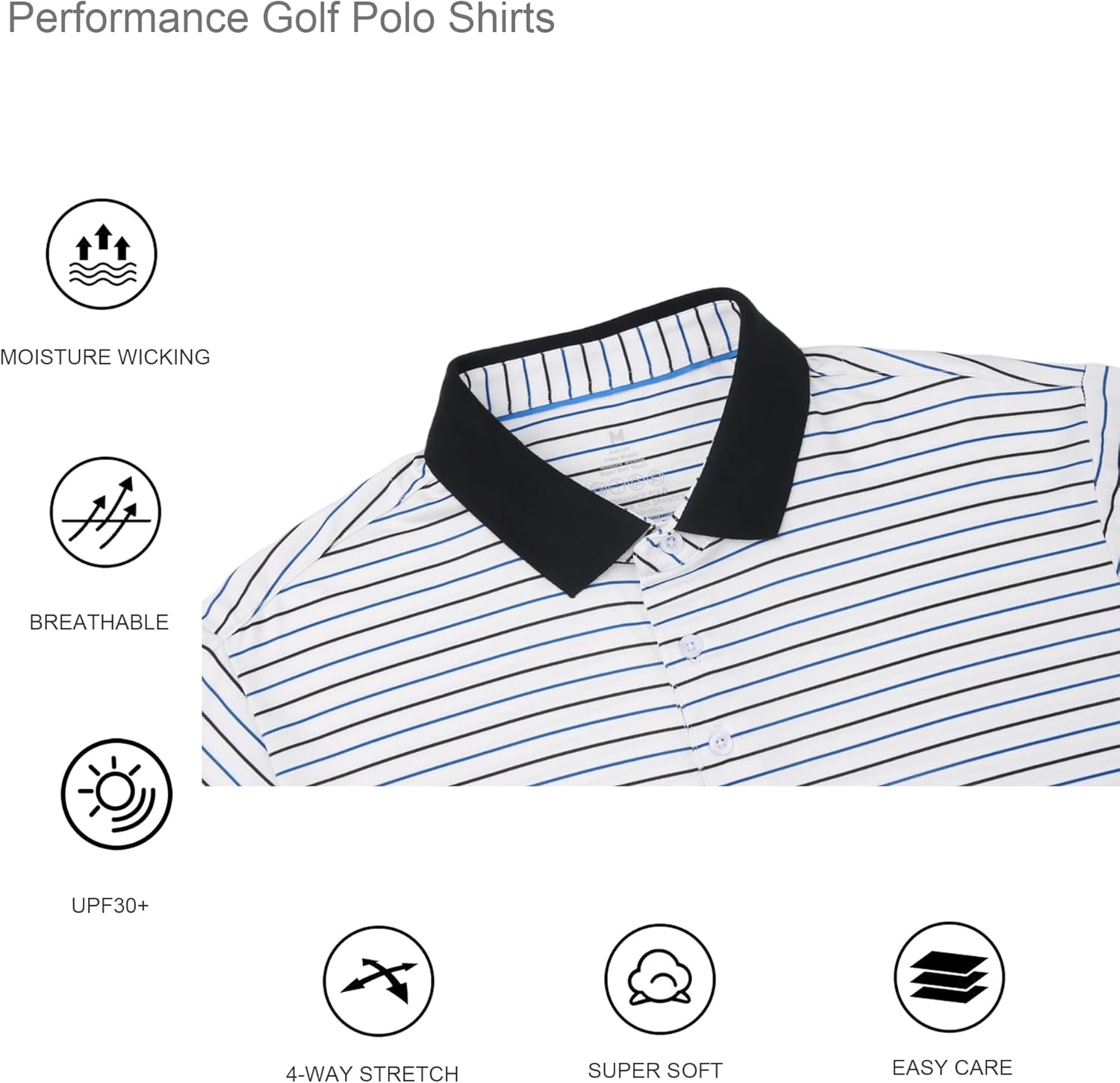 Alex Vando Men's Golf Shirt Quick Dry Polo Shirt