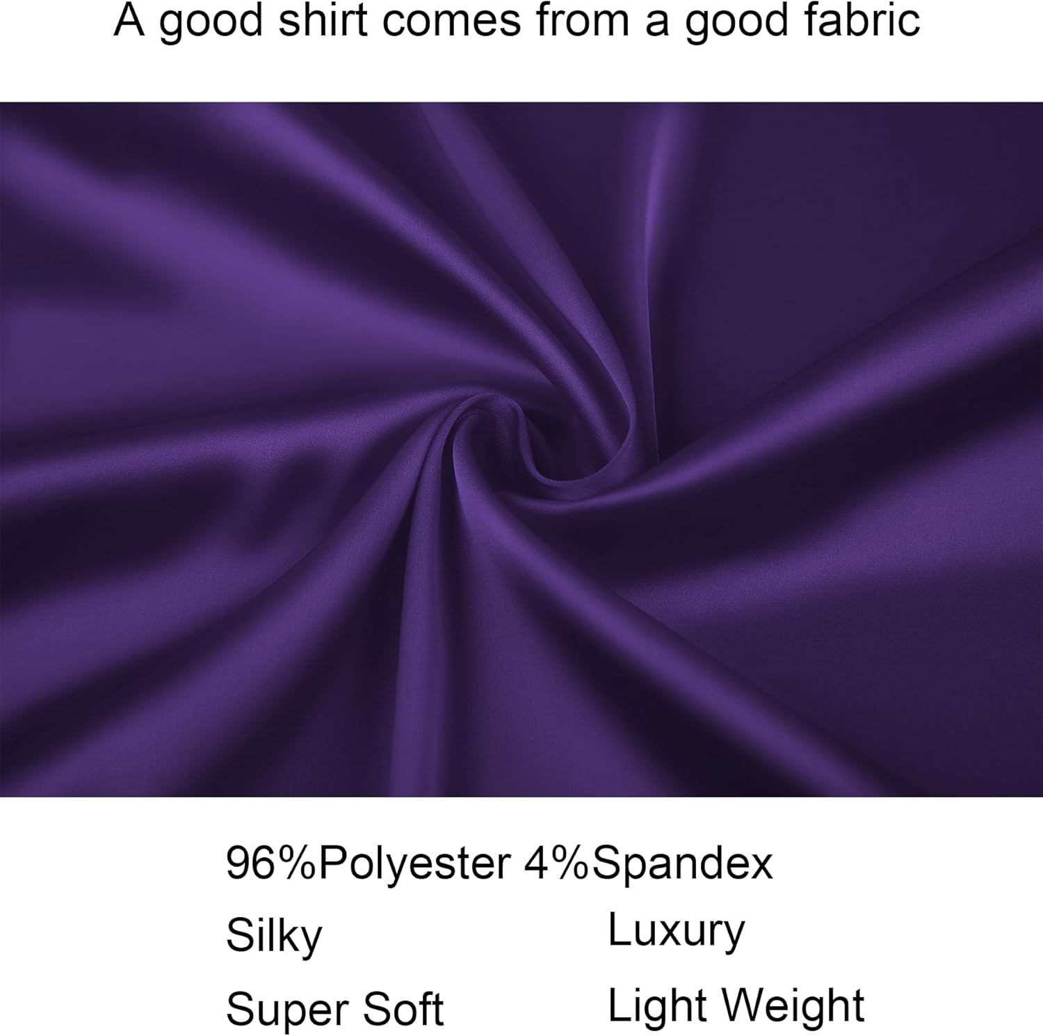 Alex Vando Mens Luxury Satin Dress Shirt Long Sleeve Silk Shiny Sateen Party Shirt