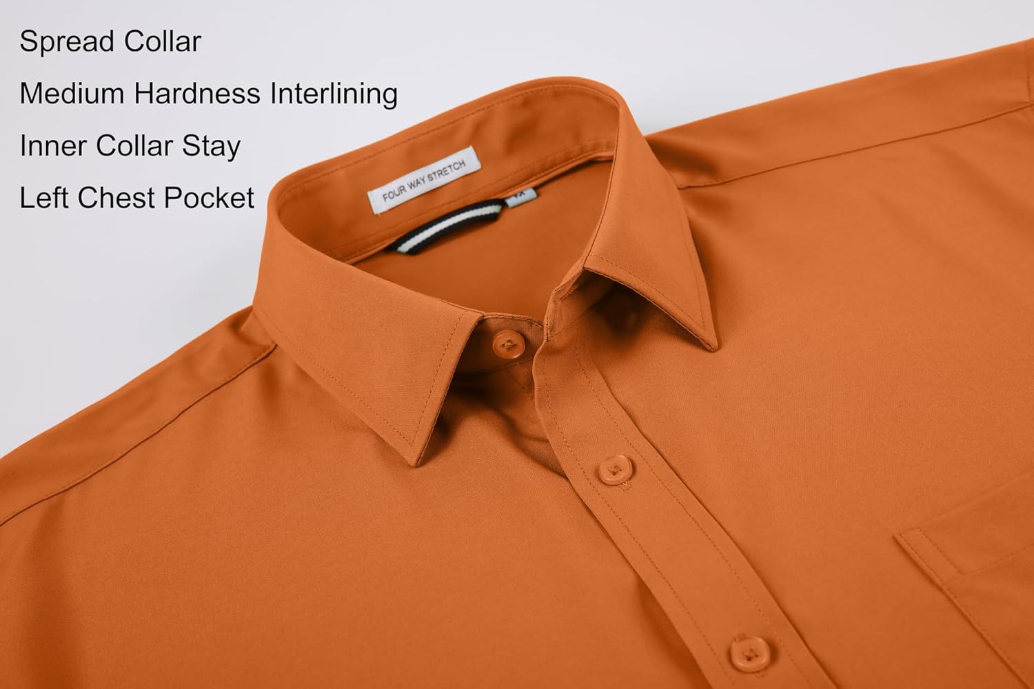 Alex Vando Mens Dress Shirts Regular Fit Long Sleeve Stretch Business Dress Shirts for Men