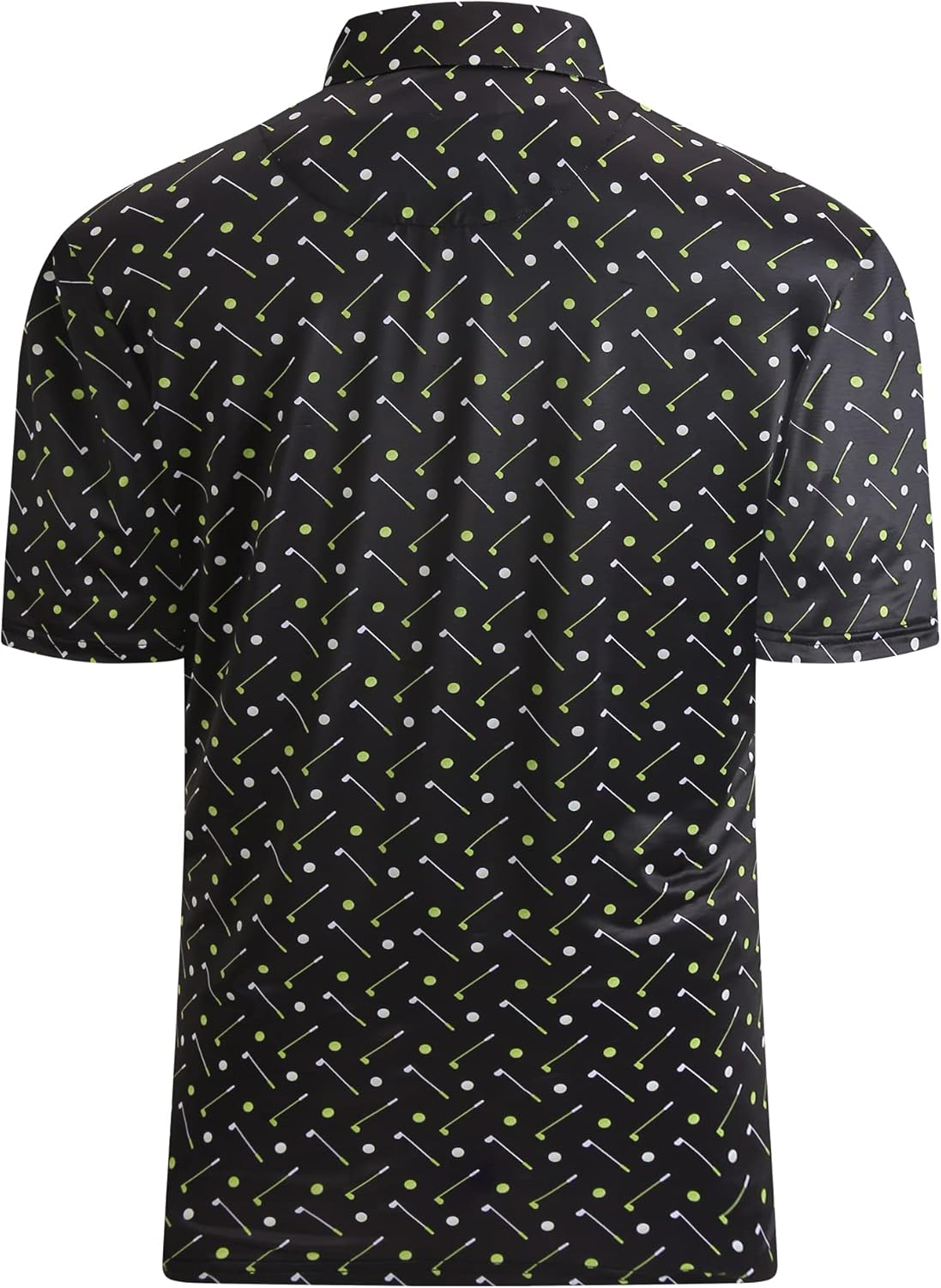 Alex Vando Mens Golf Shirt Moisture Wicking Quick-Dry Print Performance Polo Shirts for Men
