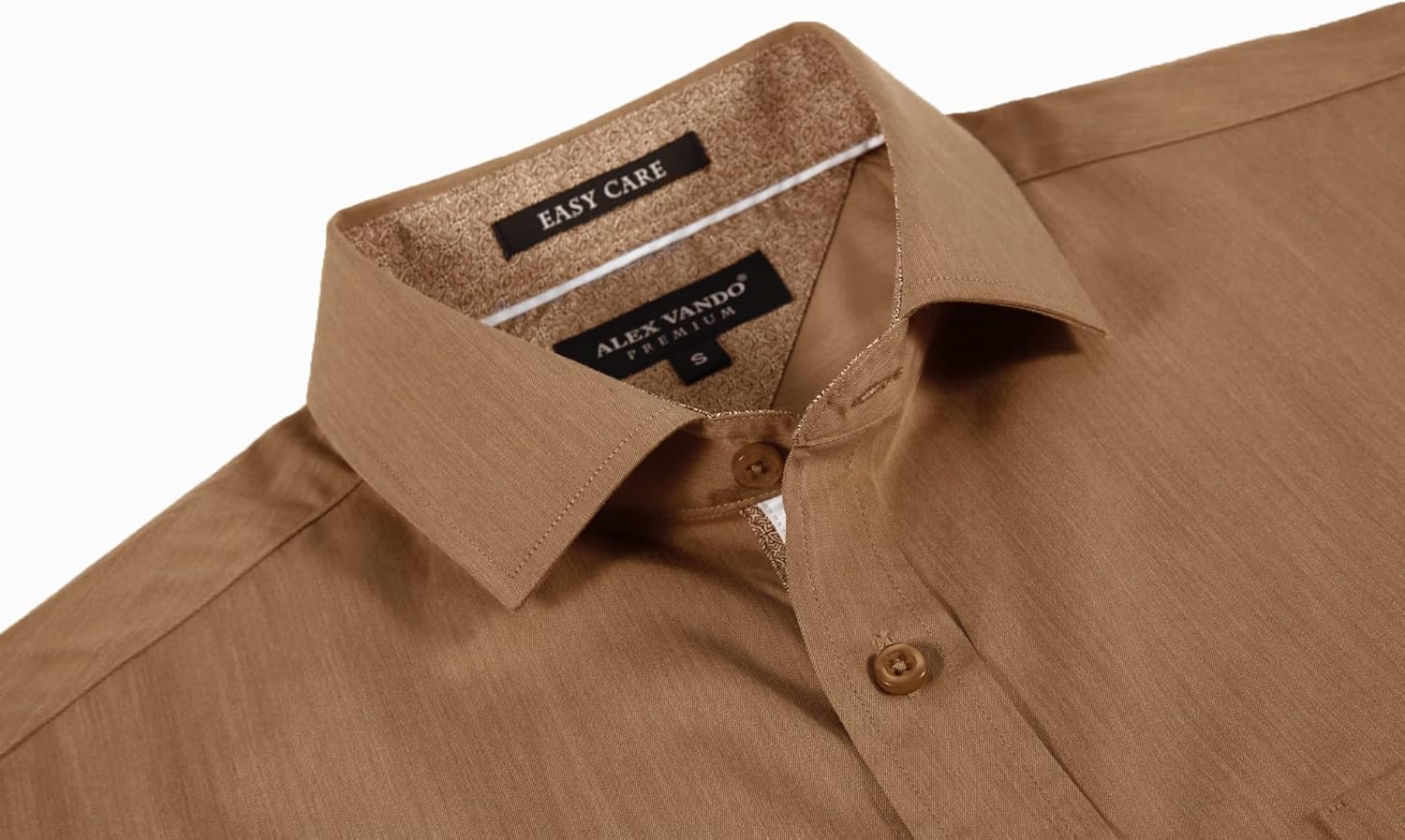 Alex Vando Mens Bamboo Dress Shirts Wrinkle Free Regular Fit Stretch Button Down Shirt