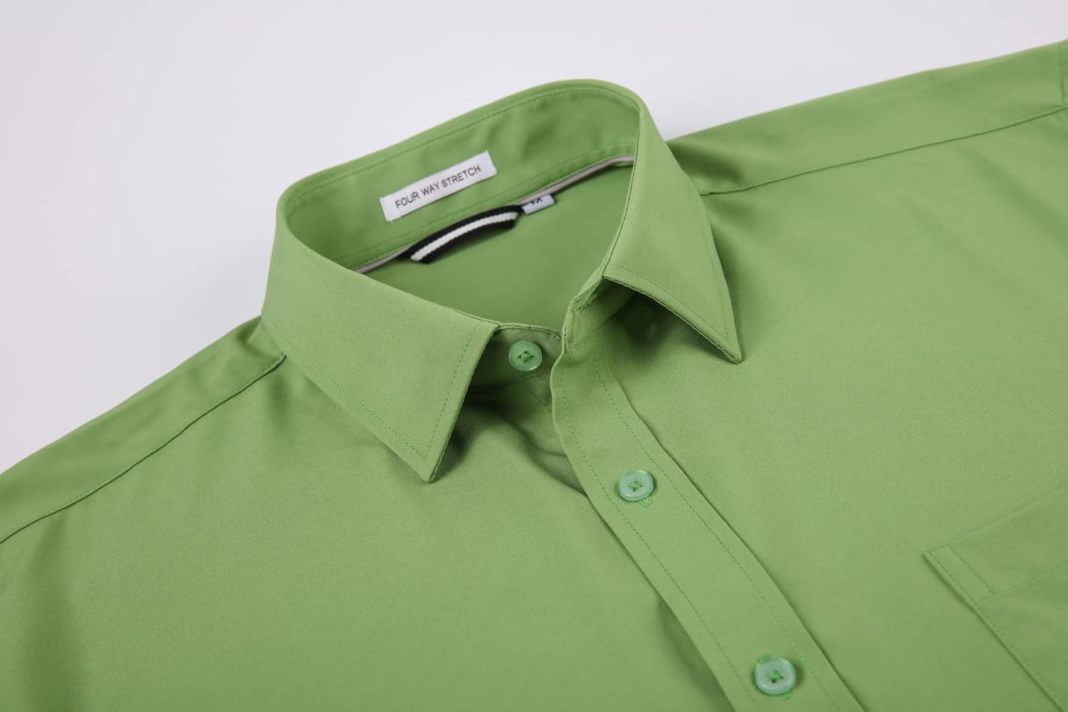 Alex Vando Mens Dress Shirt Wrinkle Free Regular Fit 4-Way Stretch Button Down Shirts