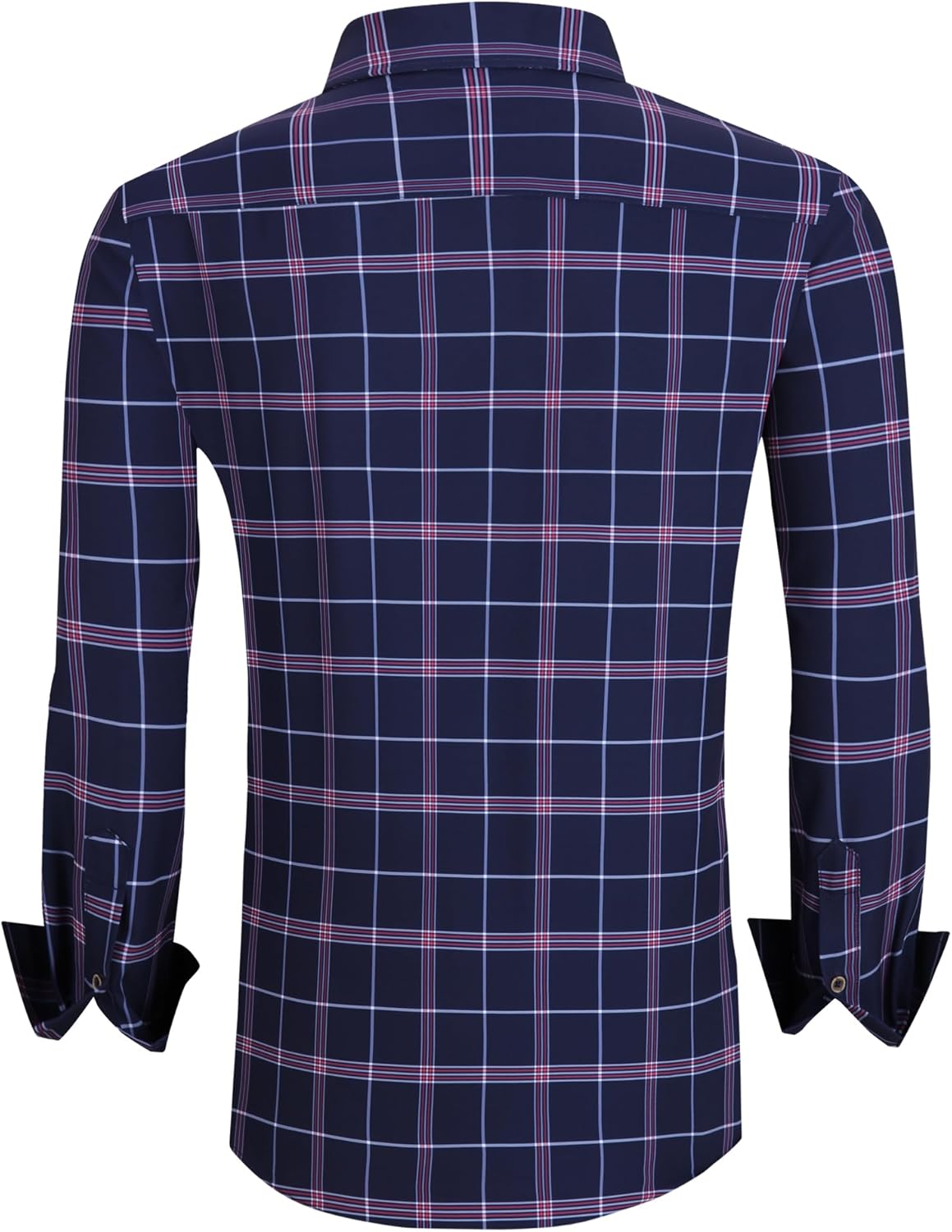 Alex Vando Mens Button Down Shirts Wrinkle Free 4-Way Stretch Print Business Casual Shirt